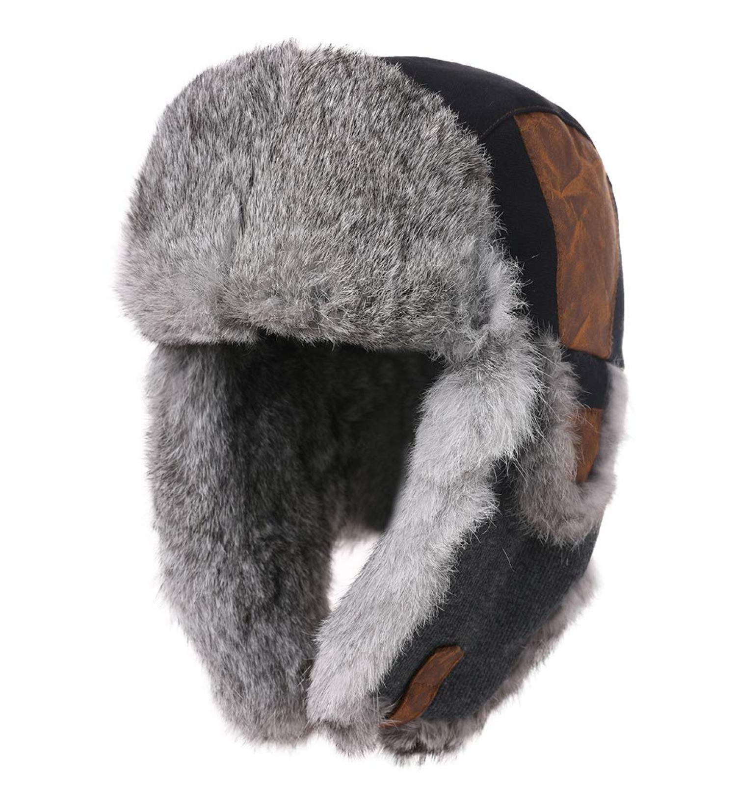 Comhats Winter Bomber Hat for Men - Real Fur Ushanka 67191_black - Size Large - Buy Online on GoSupps.com