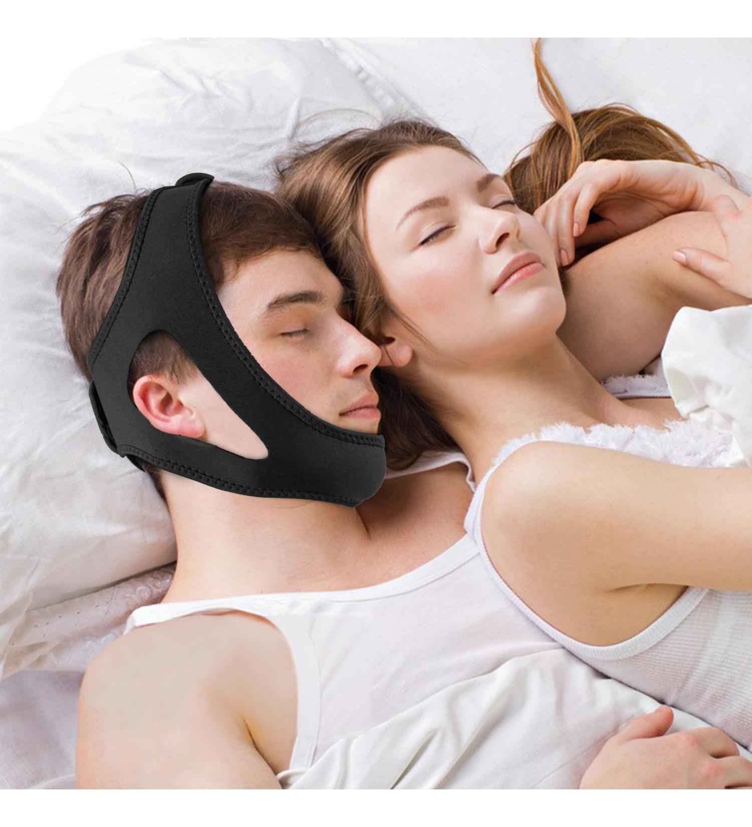 Adjustable Chin Strap for CPAP & Snoring Relief | Breathable Anti-Snoring Device for Men & Women - Comfortable & Skin-Friendly | Black - Buy Online on GoSupps.com