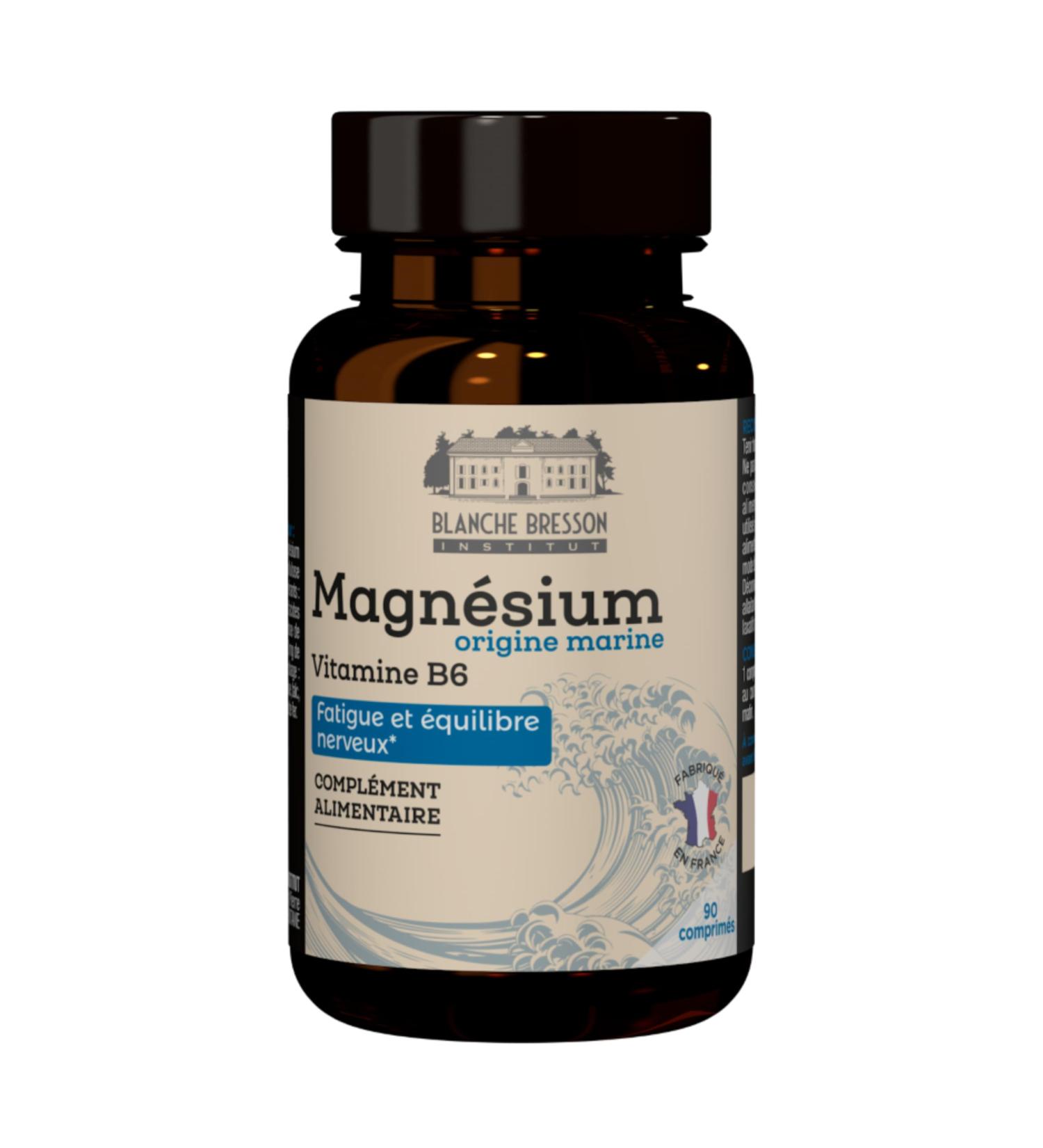 BLANCHE BRESSON - Magn sium Marin 300 mg renforc en Vitamine B6 - Contre la Fatigue et le Stress Relaxation Energie D tente - Origine Marine - 90 G lules - Cure de 90 jours - Fabriqu en France 90 unit (Lot de 1) - Buy Online on GoSupps.com