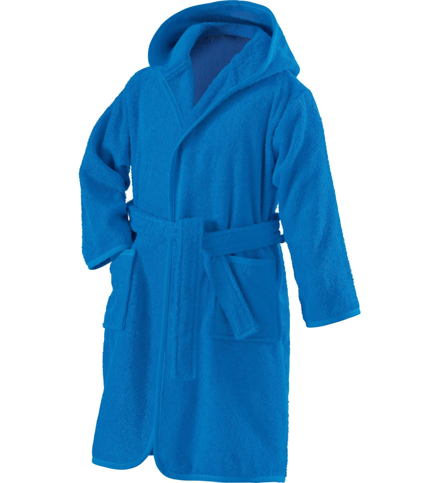 Erwin M ller Children's Bathrobe with hood Uni Frottier blue size 98/104 - soft fluffy strong strong with a binding belt and bags 100% cotton (other colors sizes) bathrobe 98/104 blue