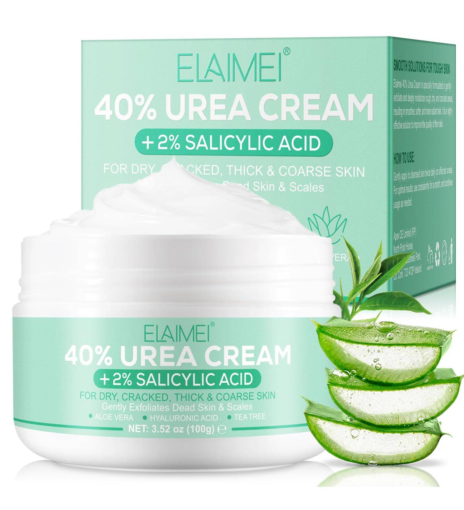 40% Urea Cream for Feet | Fast Relief for Cracked Dry Skin | Moisturizer with Salicylic Acid Tea Tree & Aloe Vera - 3.52 oz - Buy Online on GoSupps.com