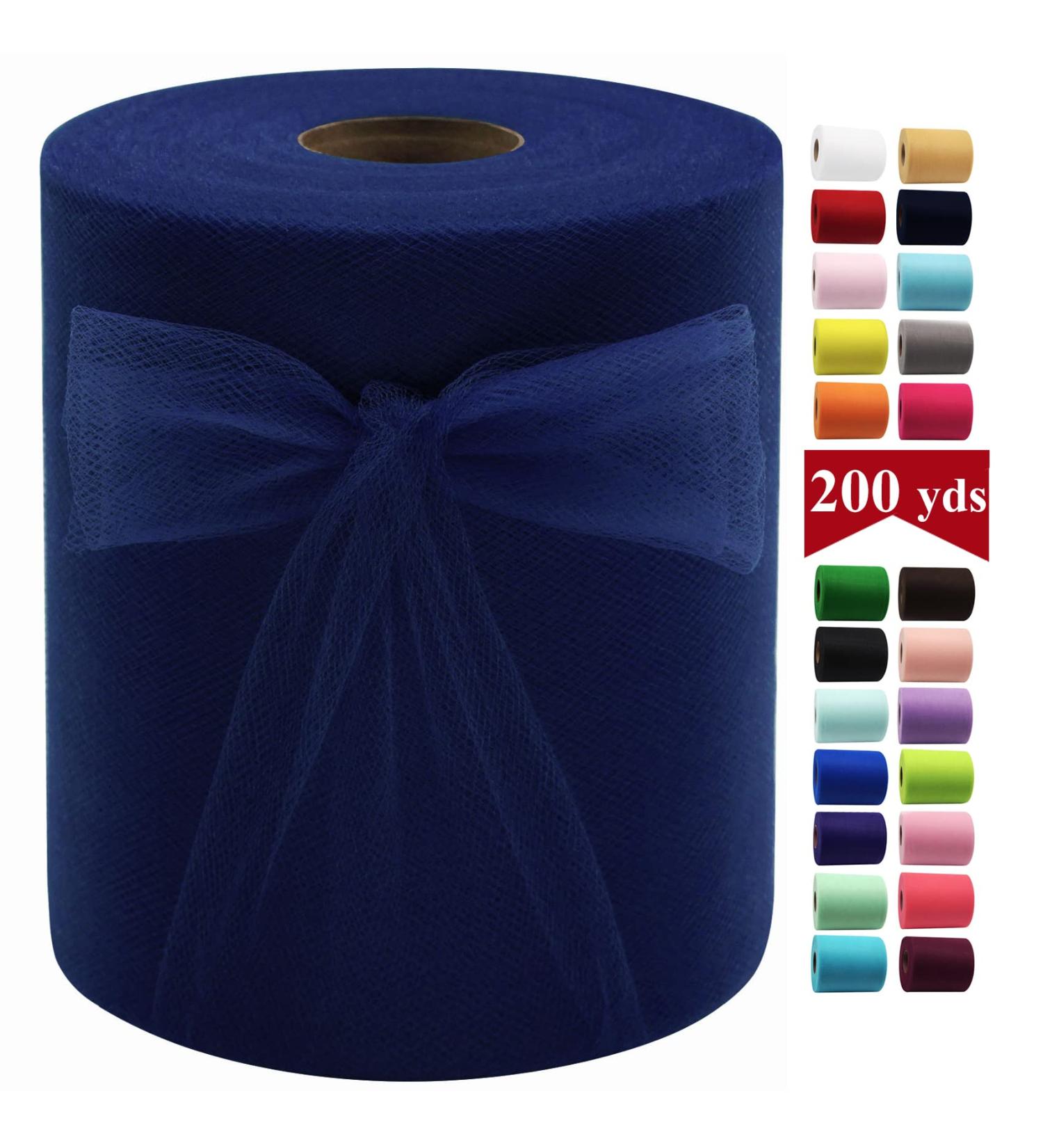 Navy Blue Tulle Fabric Rolls - 6 Inch by 200 Yards - DIY Tutu, Bow, Baby Shower, Wedding Decor - Craft Supplies - Buy Online on GoSupps.com