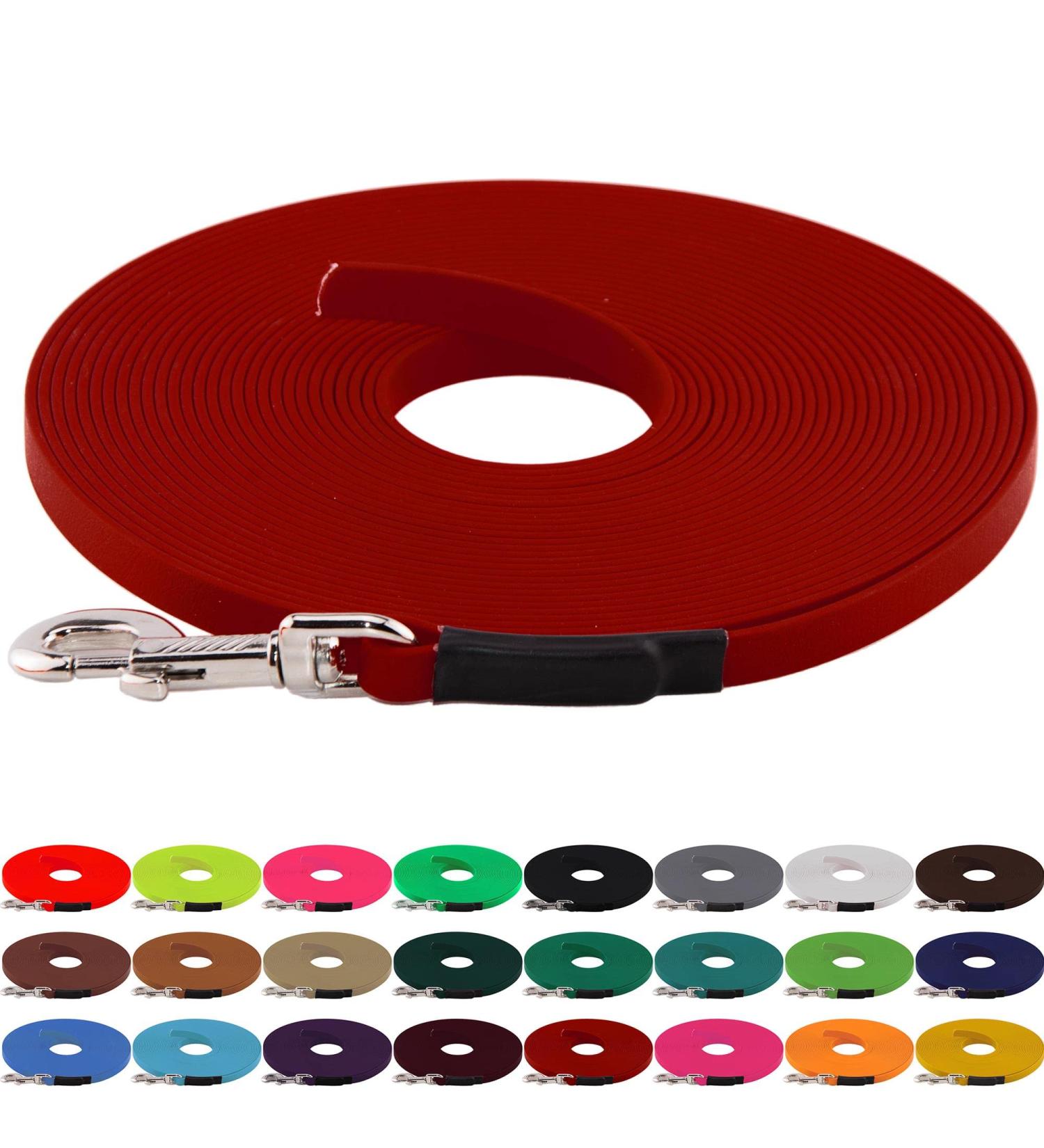 LENNIE BioThane Towline for Dogs 15-25kg | 13mm 1m Length Red - Durable & Lightweight Dog Leash - Buy Online on GoSupps.com