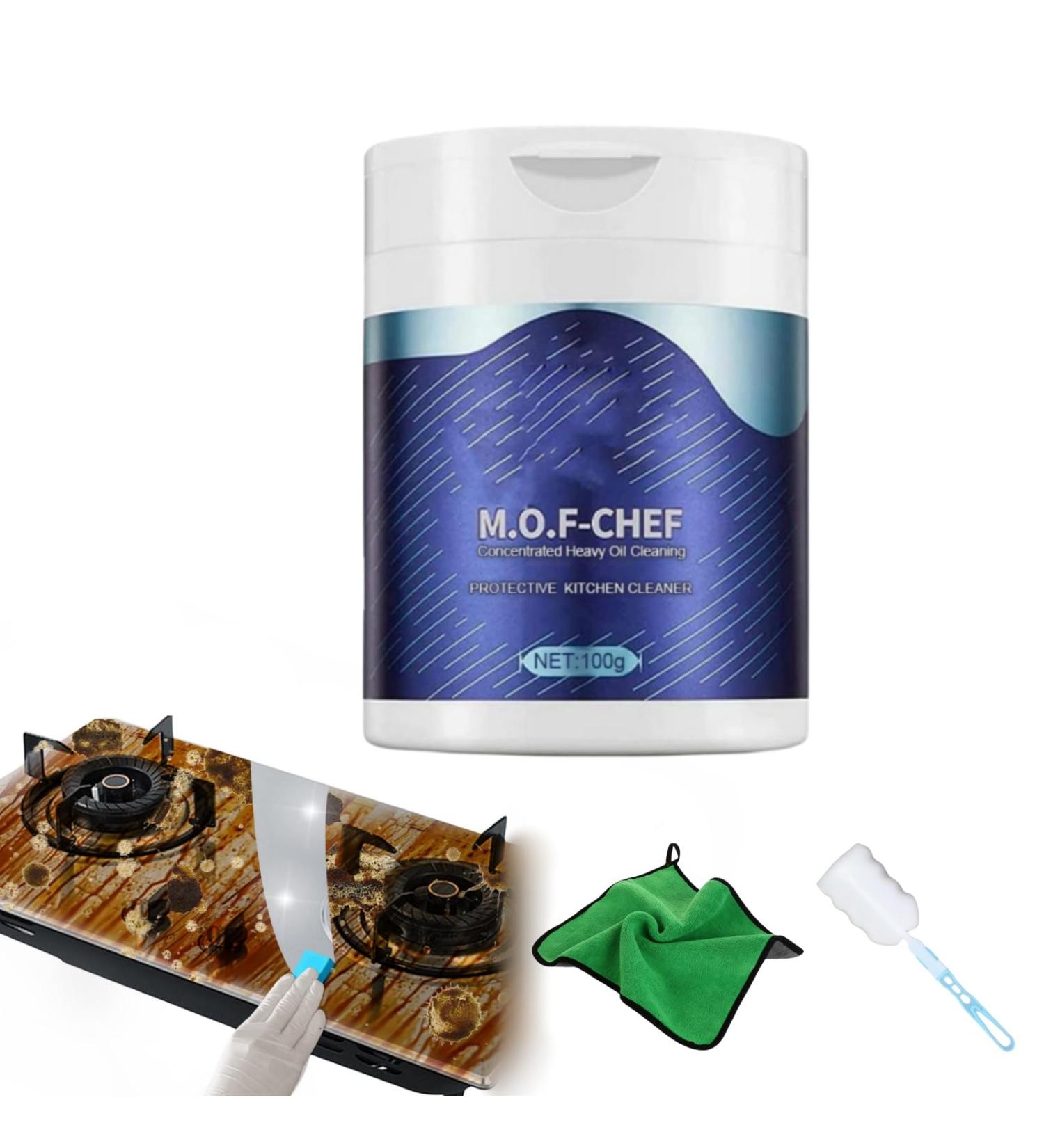 Cohbskj M.O.F Chef Kitchen Cleaner Powder Mof Chef Powder Cleaner Protective Kitchen Cleaner Heavy Kitchen Duty Degreaser Stainless Steel Cleaning Powder Stain Remover (100g-1PCS) - Buy Online on GoSupps.com