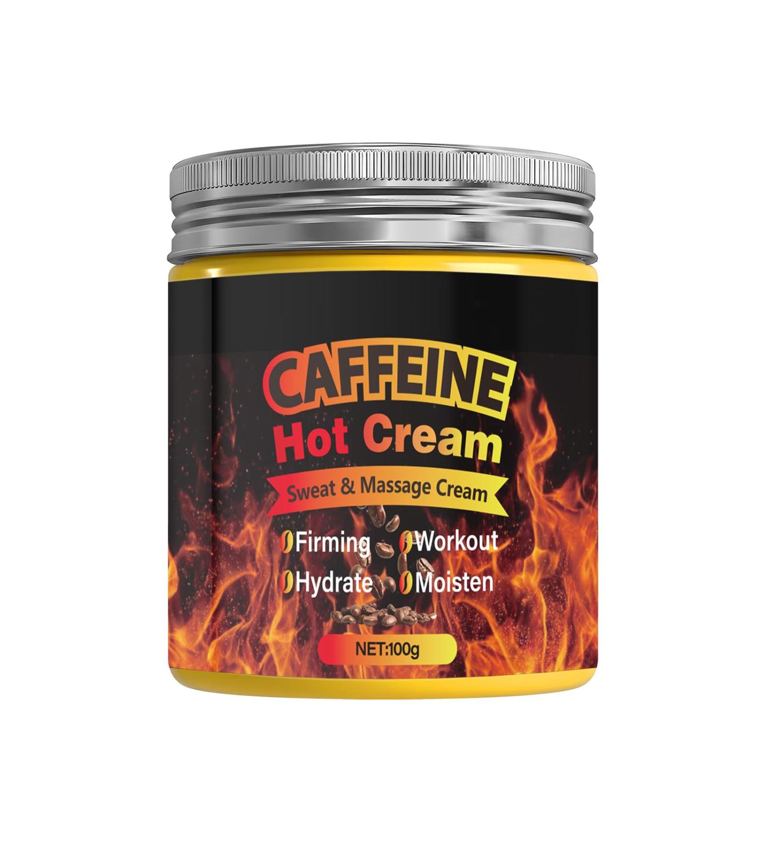 Caffeine Hot Cream Sweat & Massage Cream Belly Fat Burner Sweat Enhancer Burns cellulite on thighs legs abdomen and buttocks Suitable for both men and women 100g - Buy Online on GoSupps.com