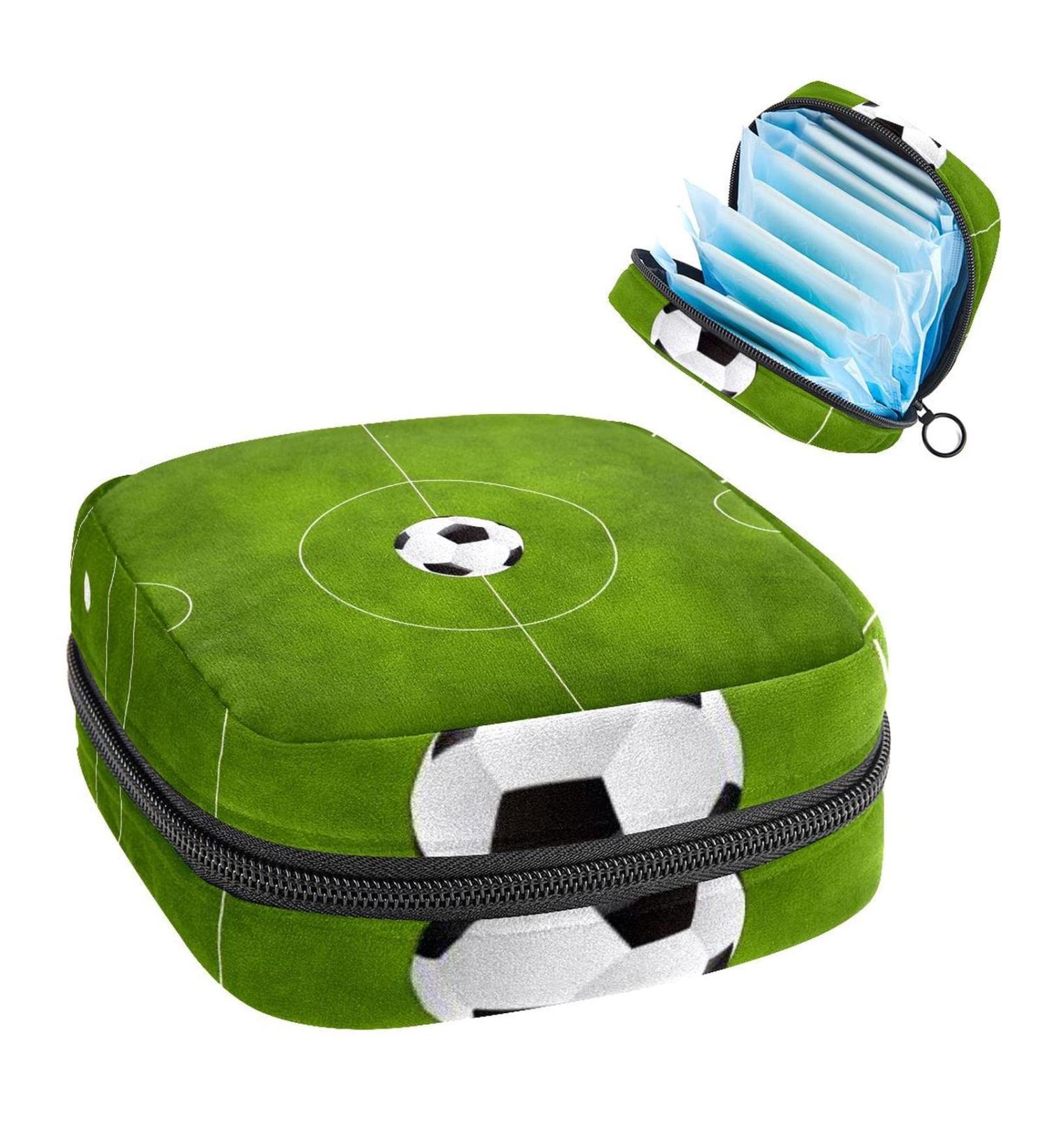 Women's Portable Period Kit - Bonds Storage Pockets Football Green Field - Feminine Product Bag for Girls - Buy Online on GoSupps.com