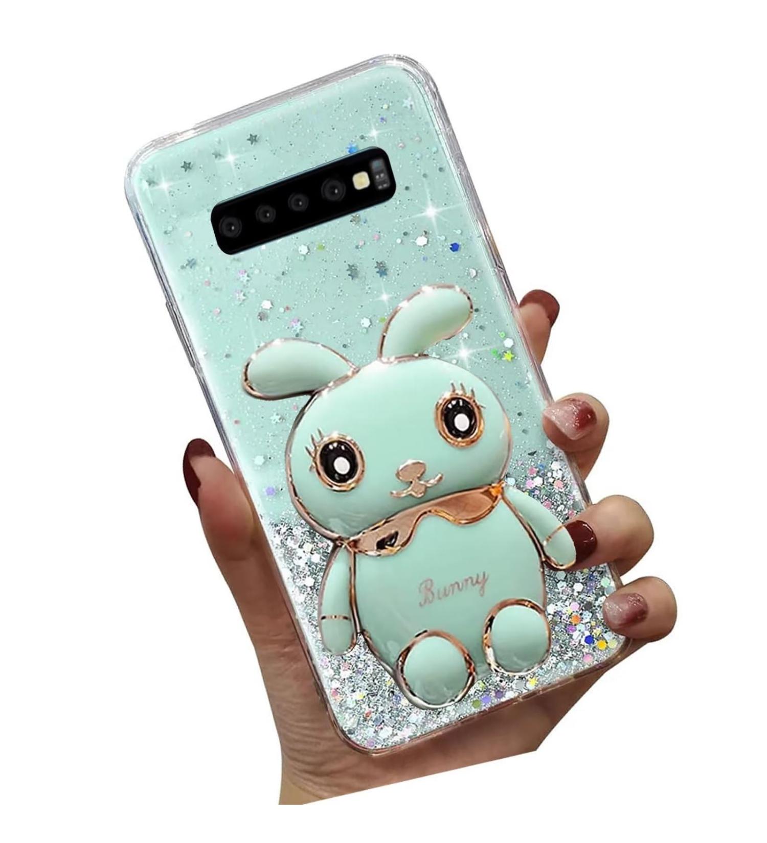 Buy Tivenfezk Nadoli for Samsung Galaxy S10 - Glitter Rabbit Stand Soft Silicone Bling Case | Transparent Protective Cover - Buy Online on GoSupps.com