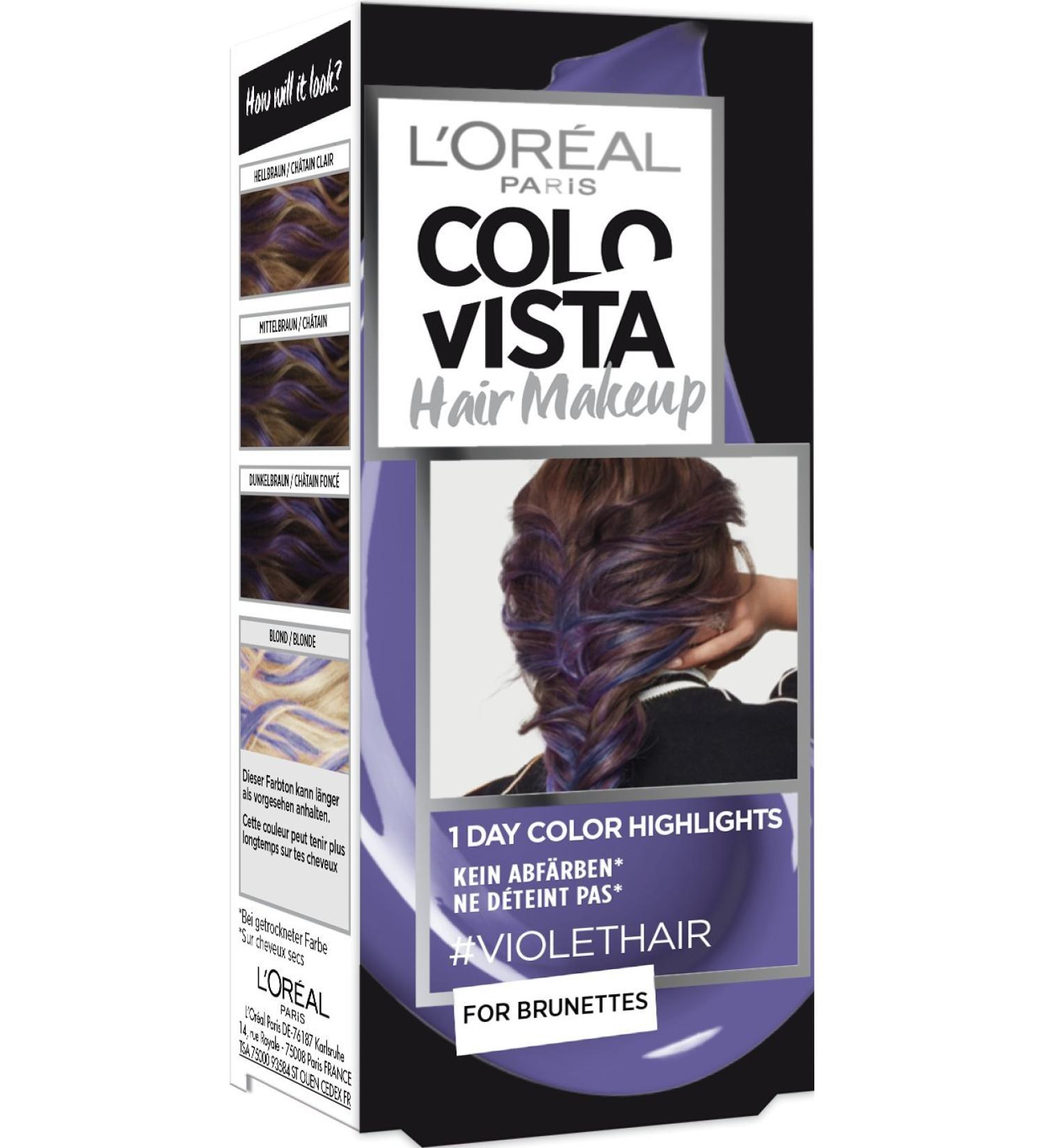 L'Or al Paris L'Or al Paris Colovista Hair Makeup 1-Day-Color-Highlights 16 violethair 16 violethair 54 g (1 pack)