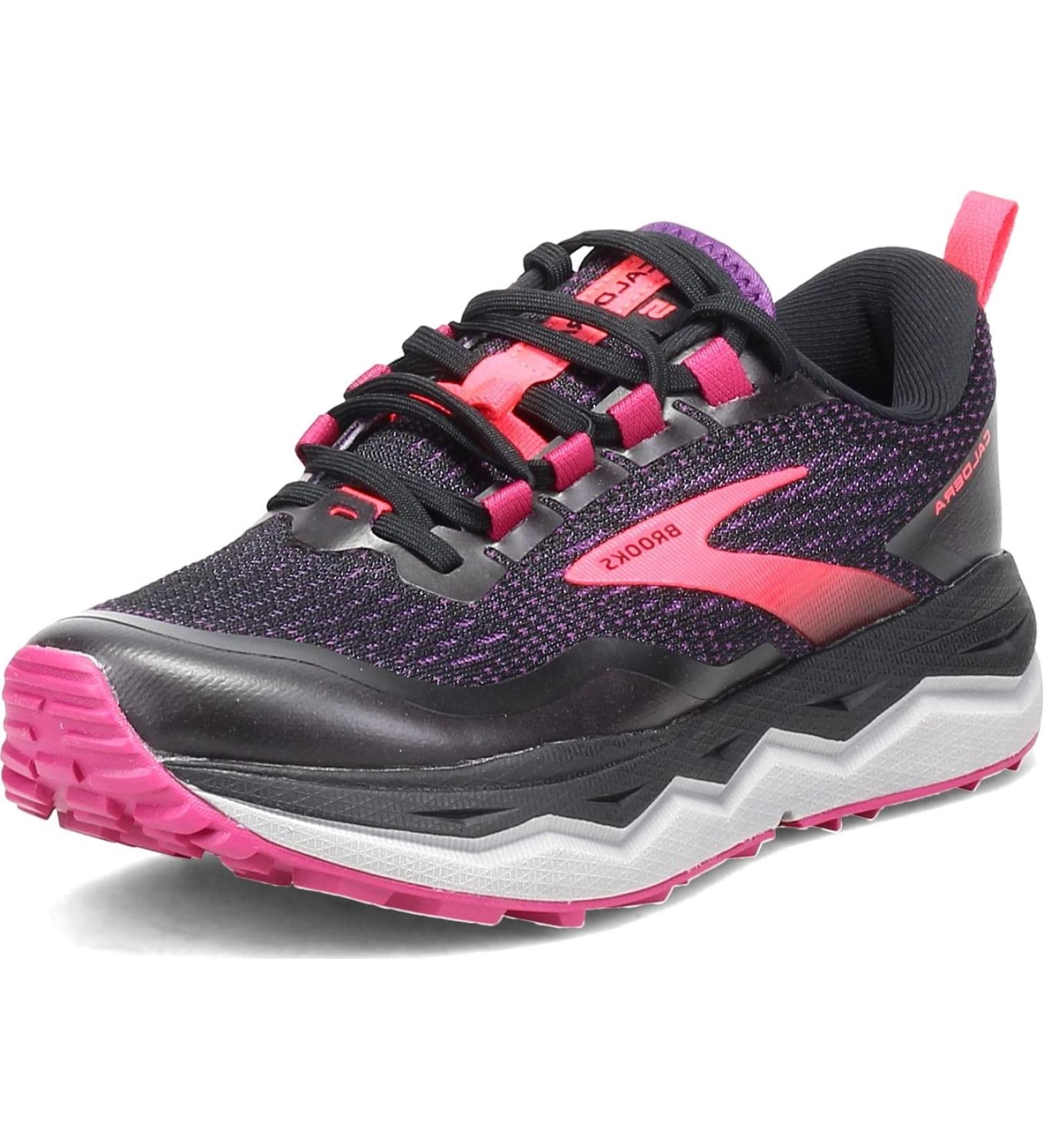 Brooks Women's Caldera 5 Trail Running Shoe 7.5 - Black/Fuschia/Purple | Lightweight & Durable - Buy Online on GoSupps.com