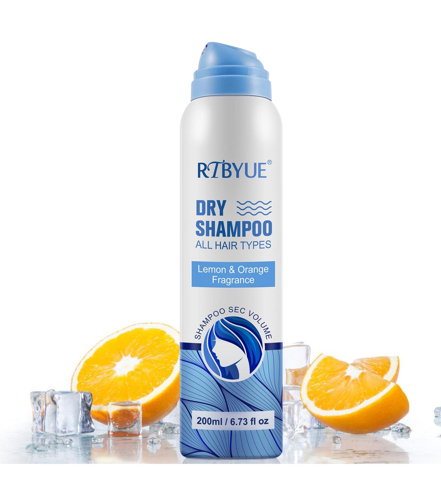 Waterless Dry Shampoo Powder Spray 6.73oz - Nourishing Lemon & Orange Scent - Instantly Absorbs Oil for All Hair Types - Travel Size Refreshing Dry Shampoo - Buy Online on GoSupps.com