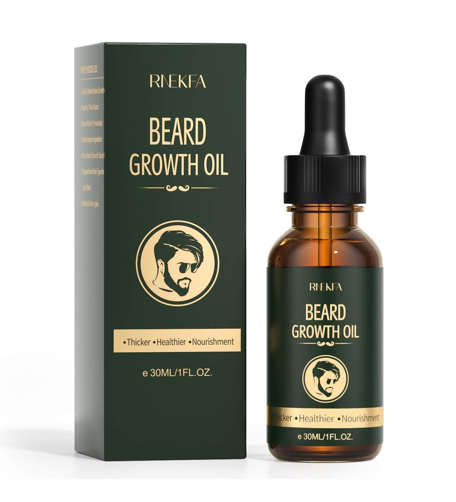 Beard Growth Oil with Biotin & Caffeine -Naturally Beard Growth Serum Promote Hair Regrowth Full Thick Masculine Facial Hair Treatment for Men 30ml - Buy Online on GoSupps.com