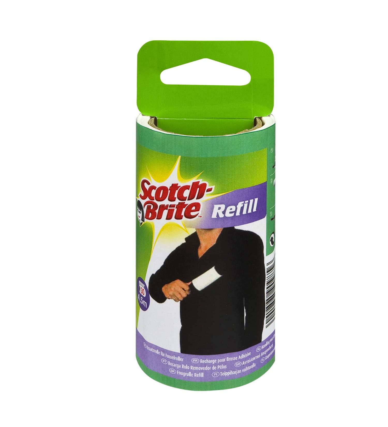 Scotch -Brite Everyday Clean replacement foot roll 56 sheet - lint brush with high adhesive power for upholstery and animal hair 56 leaves replacement roller - 56 sheet (current)