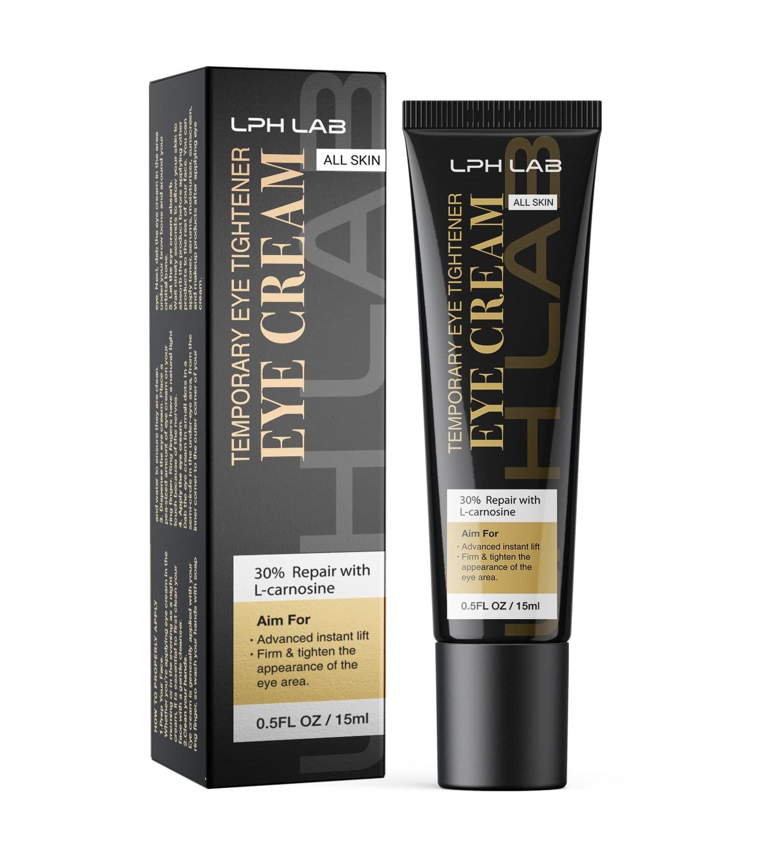 LPH LAB Temporary Eye Tightener Eye Cream - Reduce Under-Eye Bags, Dark Circles & Puffiness - Anti Aging Treatment for Fine Lines - Firming Delicate Skin 0.5 oz - Buy Online on GoSupps.com
