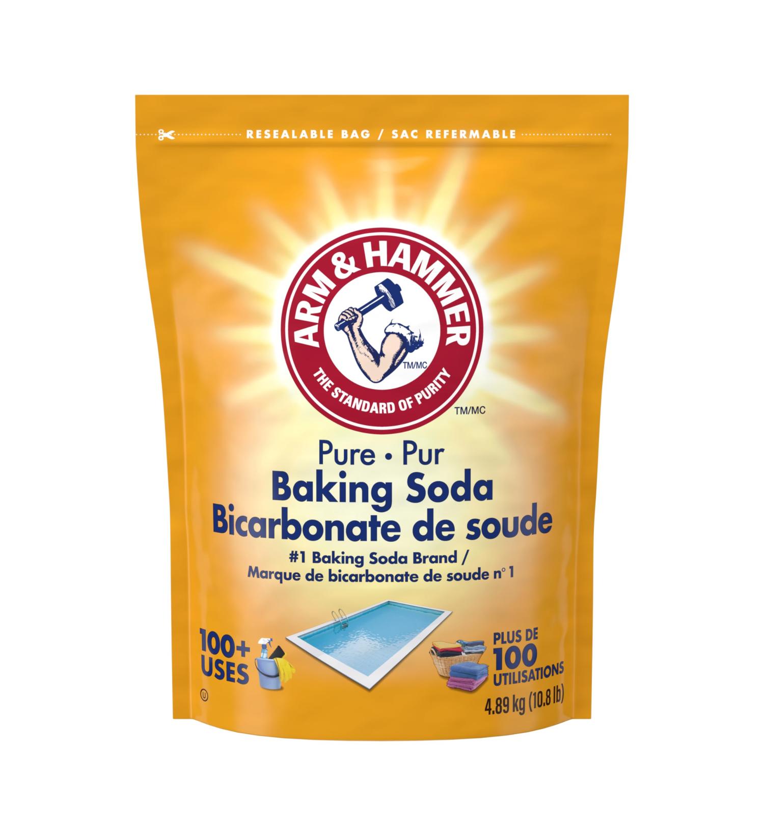 ARM & HAMMER Baking Soda For Cleaning and Deodorizing 4.89-kg Resealable Bag 4.9 kg (Pack of 1) - Buy Online on GoSupps.com