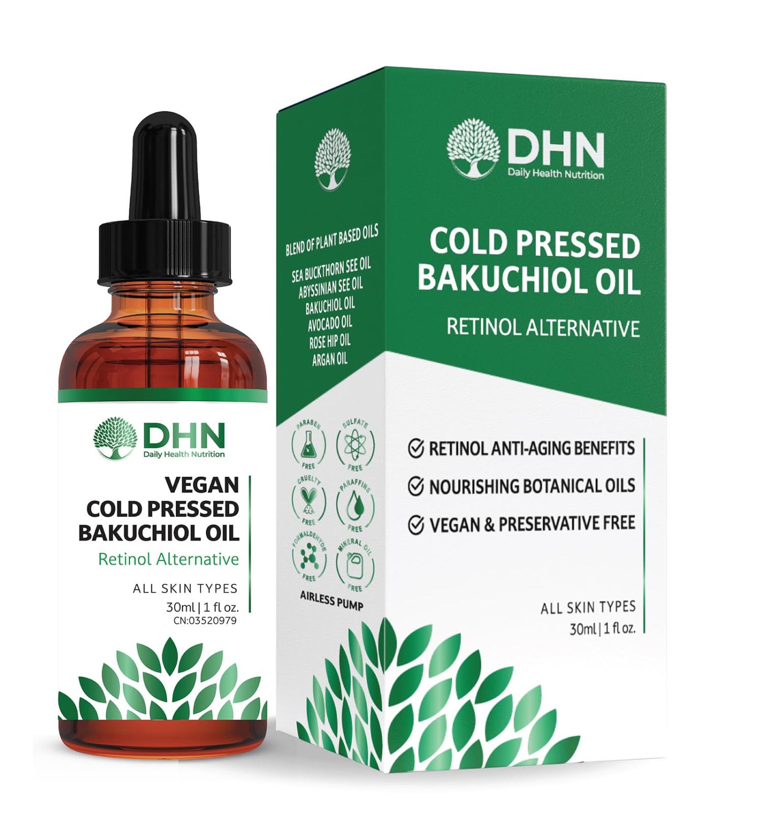 Vegan Cold Pressed Bakuchiol Moisturizing Facial Oil + Rose Hip Abyssinica Argan & Sea Buckthorn Plant Oils Vitamin E & C. Bakuchiol is Nature's Non-Irritating Retinol Alternative. Dry-Skin Defence 100% Preservative Free Sensitive Skin Safe. Made in Canad - Buy Online on GoSupps.com