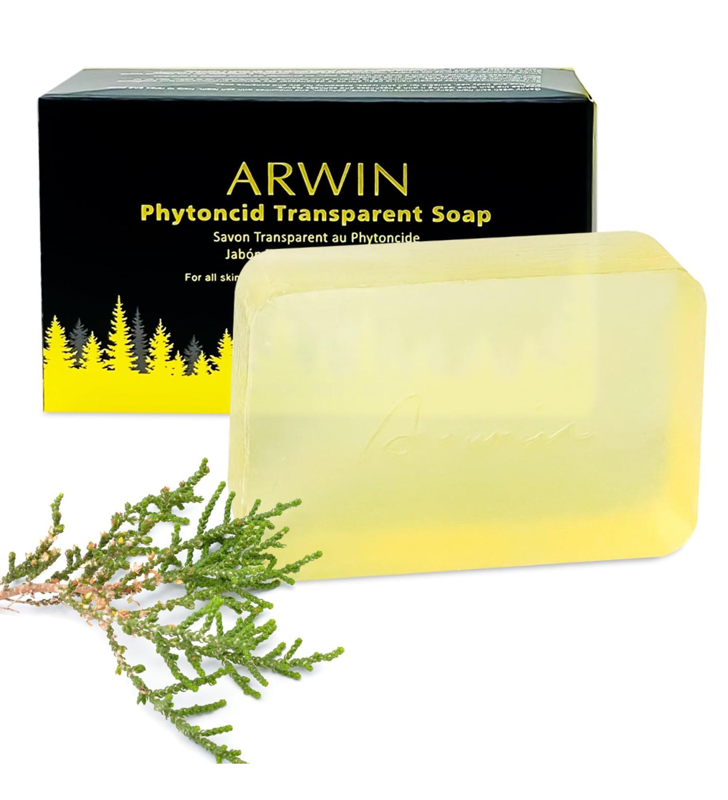 ARWIN Phytoncid Transparent Soap - Natural Face & Body Soap for Sensitive Skin (180g) - Deep Cleansing & Refreshing Scent - International Shipping Available - Buy Online on GoSupps.com