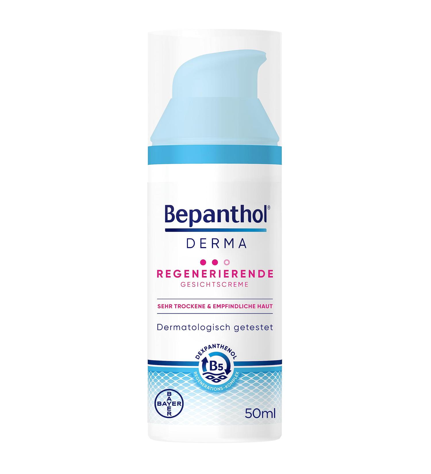  Bepanthol Bepanthol Derma Regenerating Face Cream for sensitive and very dry skin dermatologically tested moisturizer with dexpanthenol 50ml non-comedogenic pump bottle - Buy Online on GoSupps.com