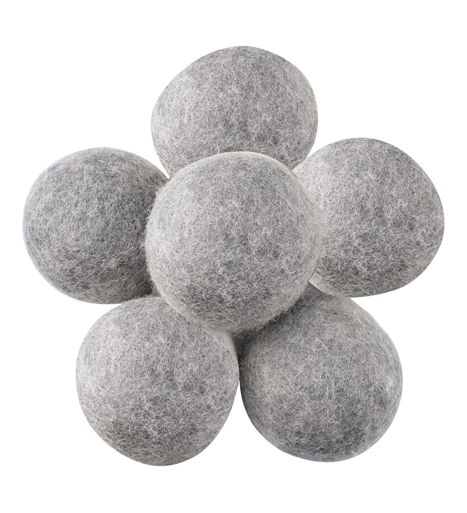 Wool Dryer Ball 6 PcsFelt Ball 2.75Inch Wool Natural Fiber Softener Wool Laundry Drying Ball for Bed Sheets Reducing Wrinkles and Drying time - Buy Online on GoSupps.com