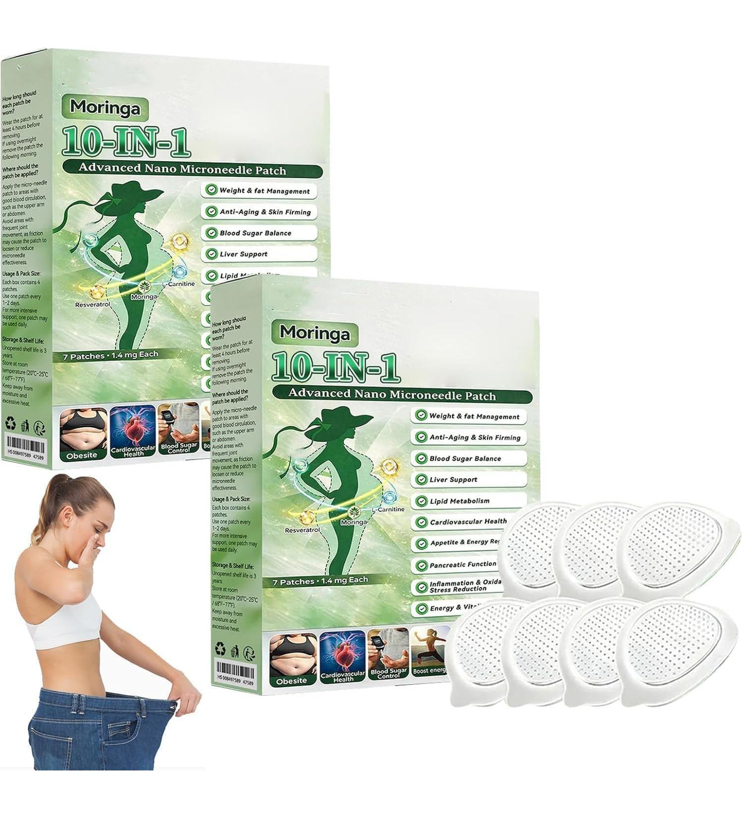 Lot de 14 Moringa Patchs Minceurs 10 en 1 Patch Nano Minceur Moringa 10-EN-1 Patch Maigrir et Raffermissement Cutan Ingr dients Naturels Pour Hommes Et Femmes Pour Touss Types De Corps - Buy Online on GoSupps.com