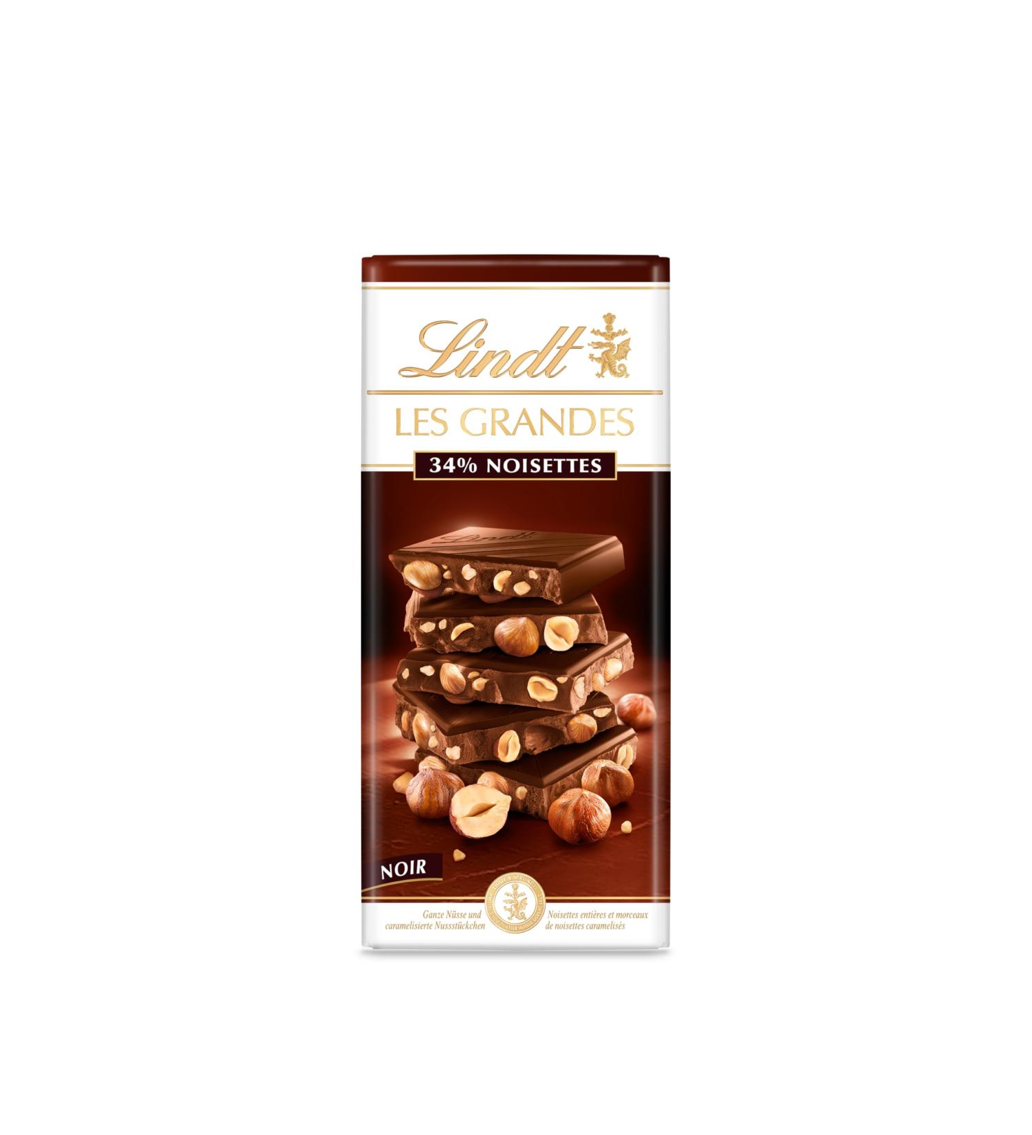 Lindt - Tablette LES GRANDES 34% Noisettes - Chocolat Noir 150g Noisette 150g - Buy Online on GoSupps.com