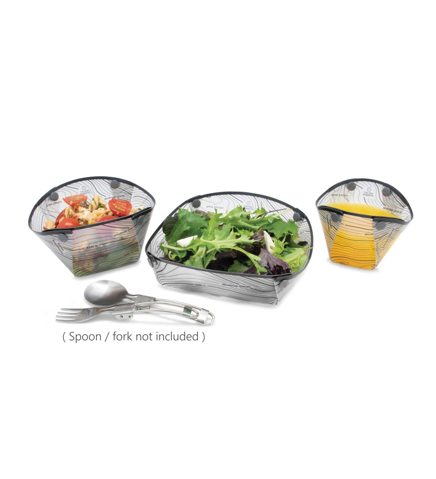 Fozzils Snapfold Solo Pack - Compact Cup, Bowl, Dish Set in Mist Color - Buy Online on GoSupps.com