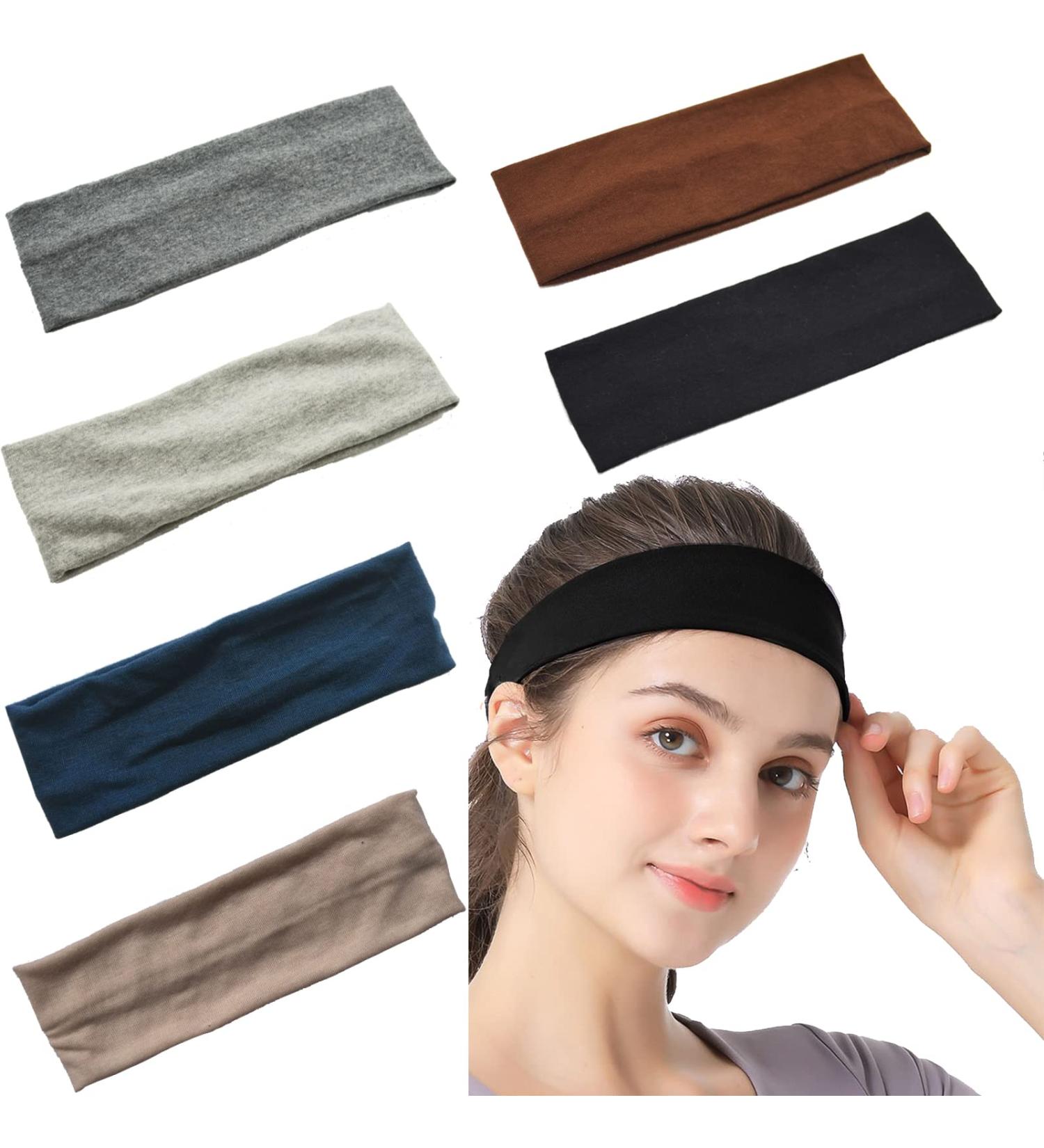 6 Pack Sports Headbands for Women - Elastic Sweatbands Slipproof Yoga Hair Wraps Soft & Stylish - Color 2 - Buy Online on GoSupps.com