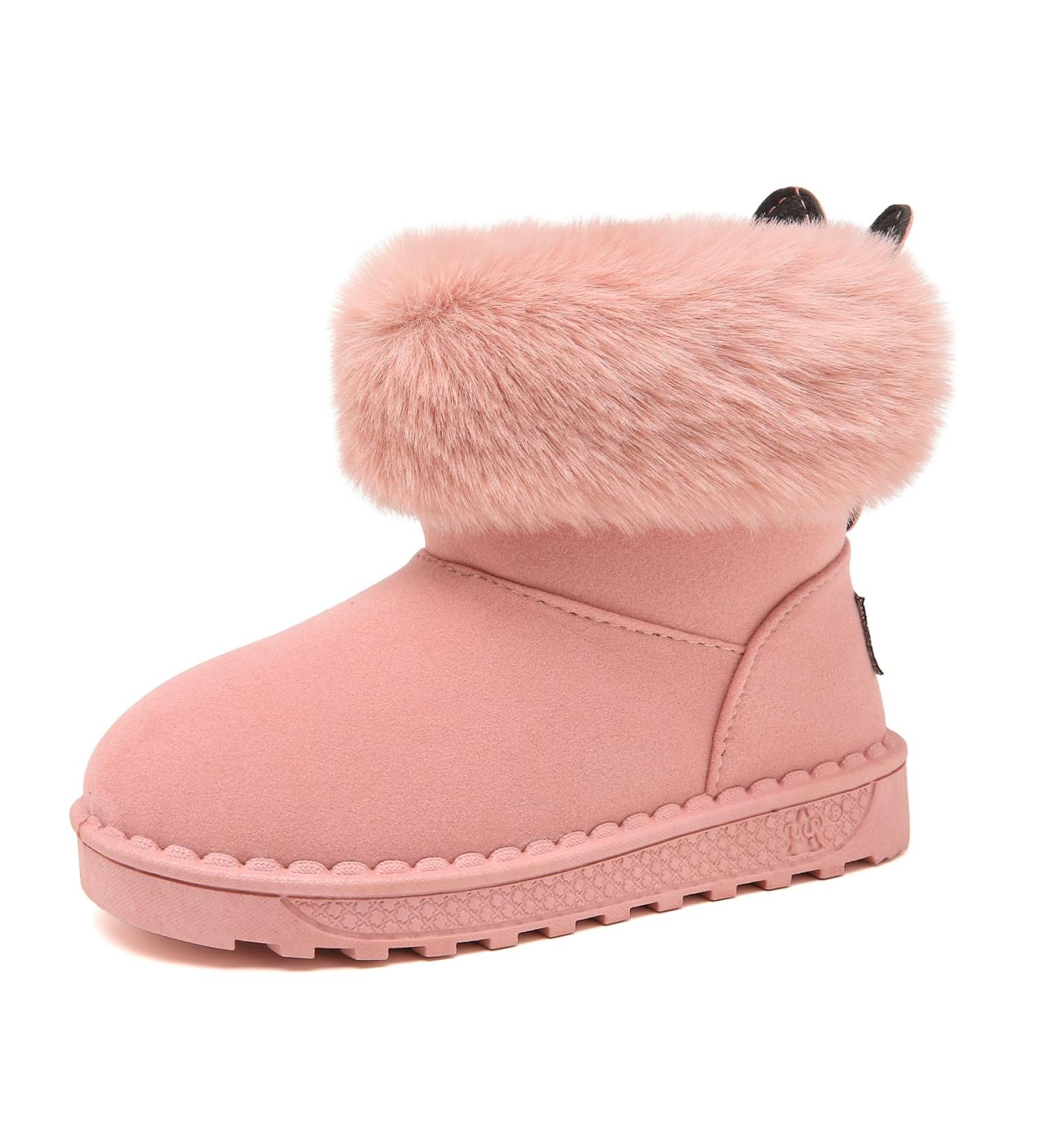 Yeeteepot Baby Girls' Winter Snow Boots | Boys Warm Lined Anti-Slip Booties | Plush Kids Shoes | Indoor Soft Toddler Booties 11.5 UK Child B Pink - Buy Online on GoSupps.com