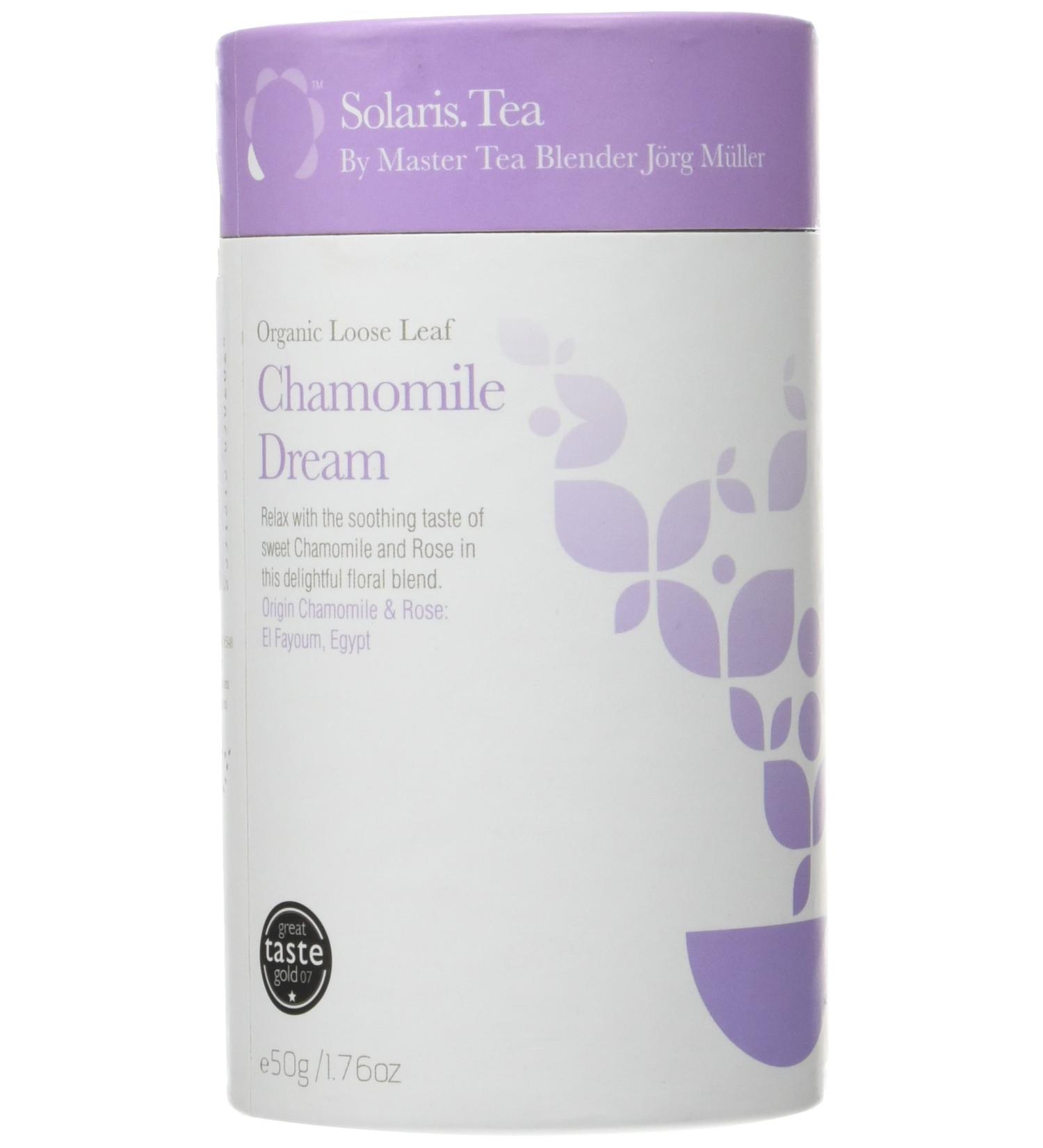 Solaris Tea Organic Loose Whole Leaf Chamomile Dream Herbal Blend 50 g - Buy Online on GoSupps.com