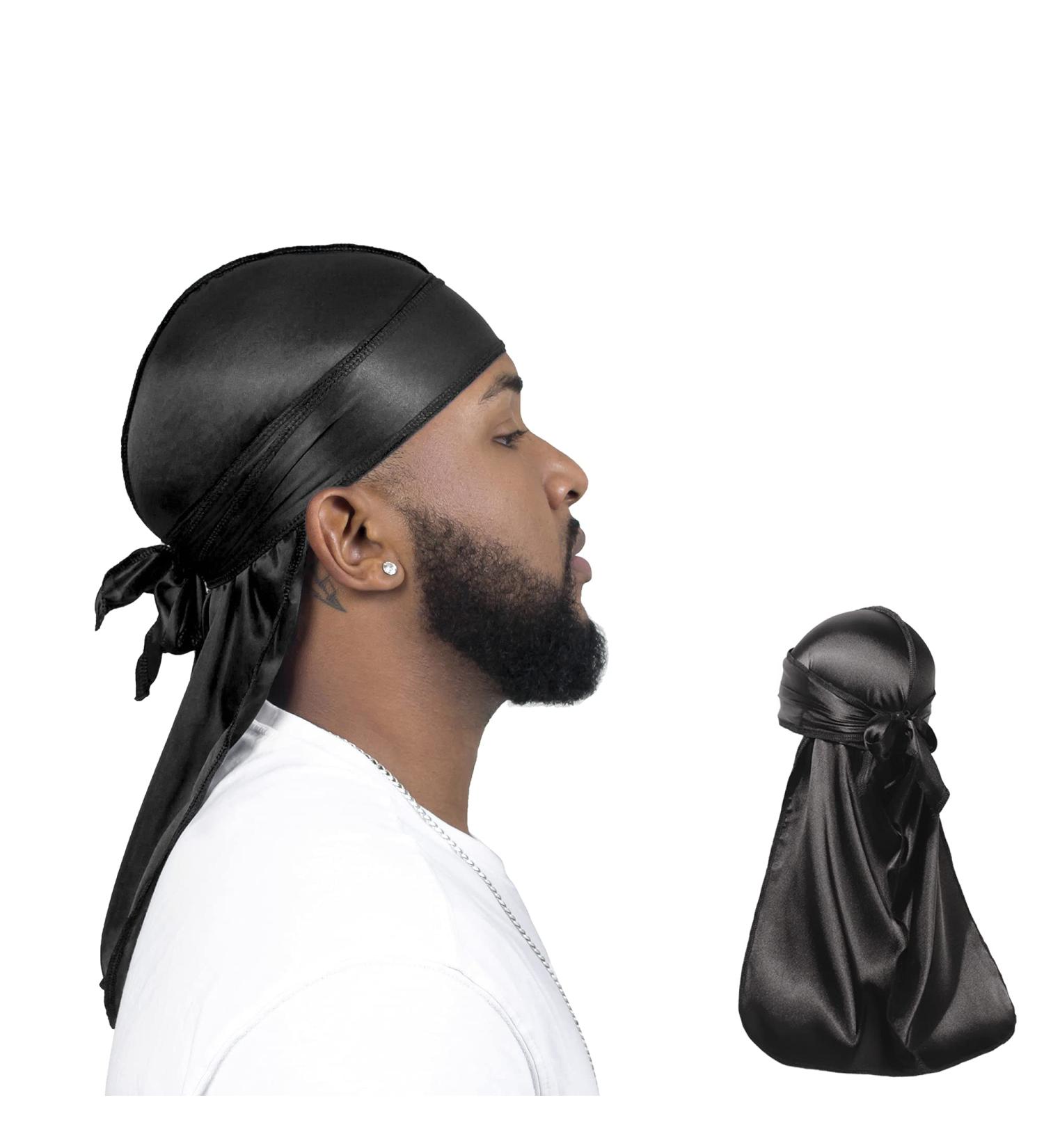 ForceWave 2 Pack Silky Durag for Men & Women - Premium Satin Deluxe Black Waves - Buy Online on GoSupps.com