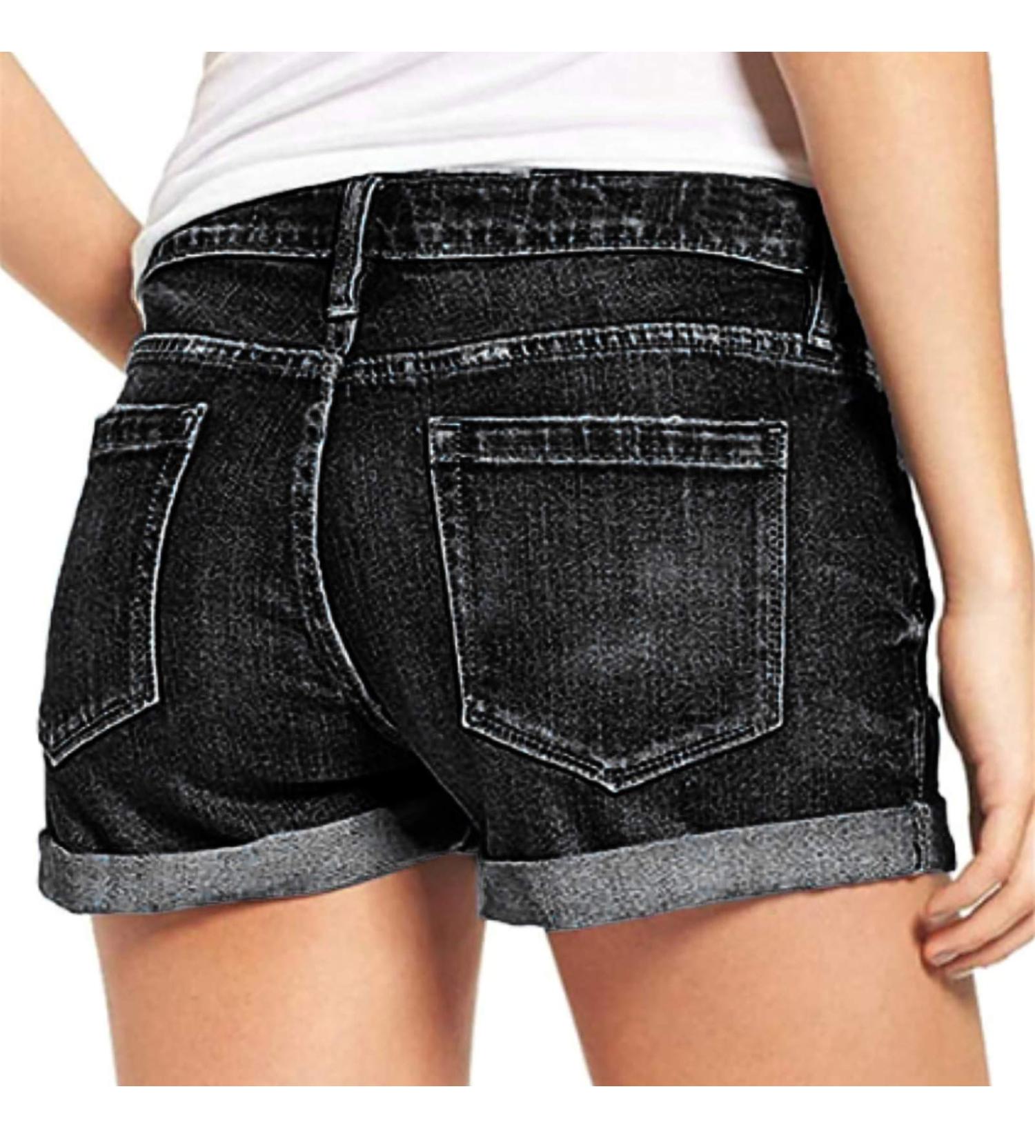 Gufesf Women's High Waisted White Denim Shorts - Casual Summer Short Pants - Buy Online on GoSupps.com