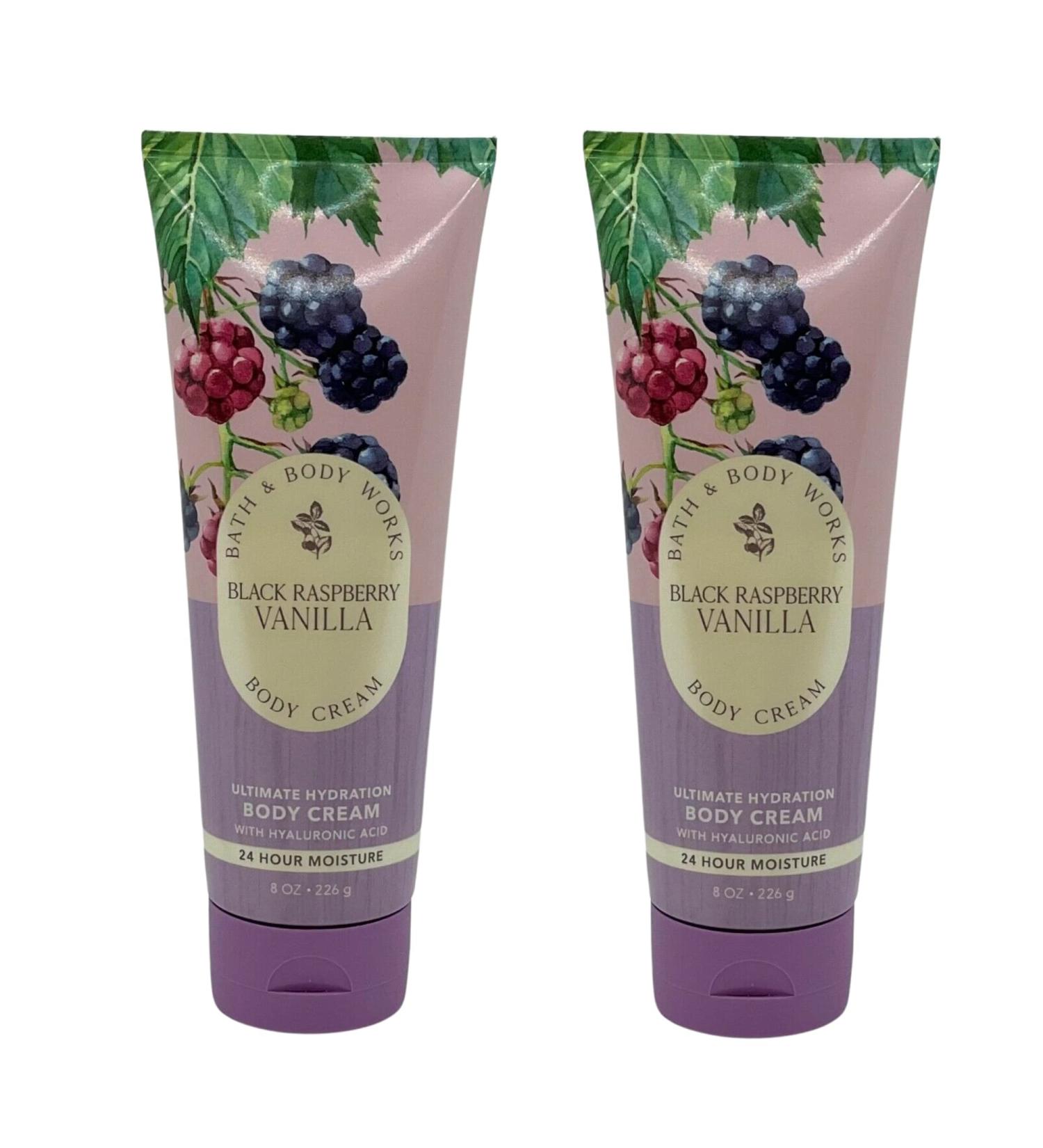 Bath and Body Works Gift Set of of 2 - 8 oz Body Cream - (Black Raspberry Vanilla) Multicolor