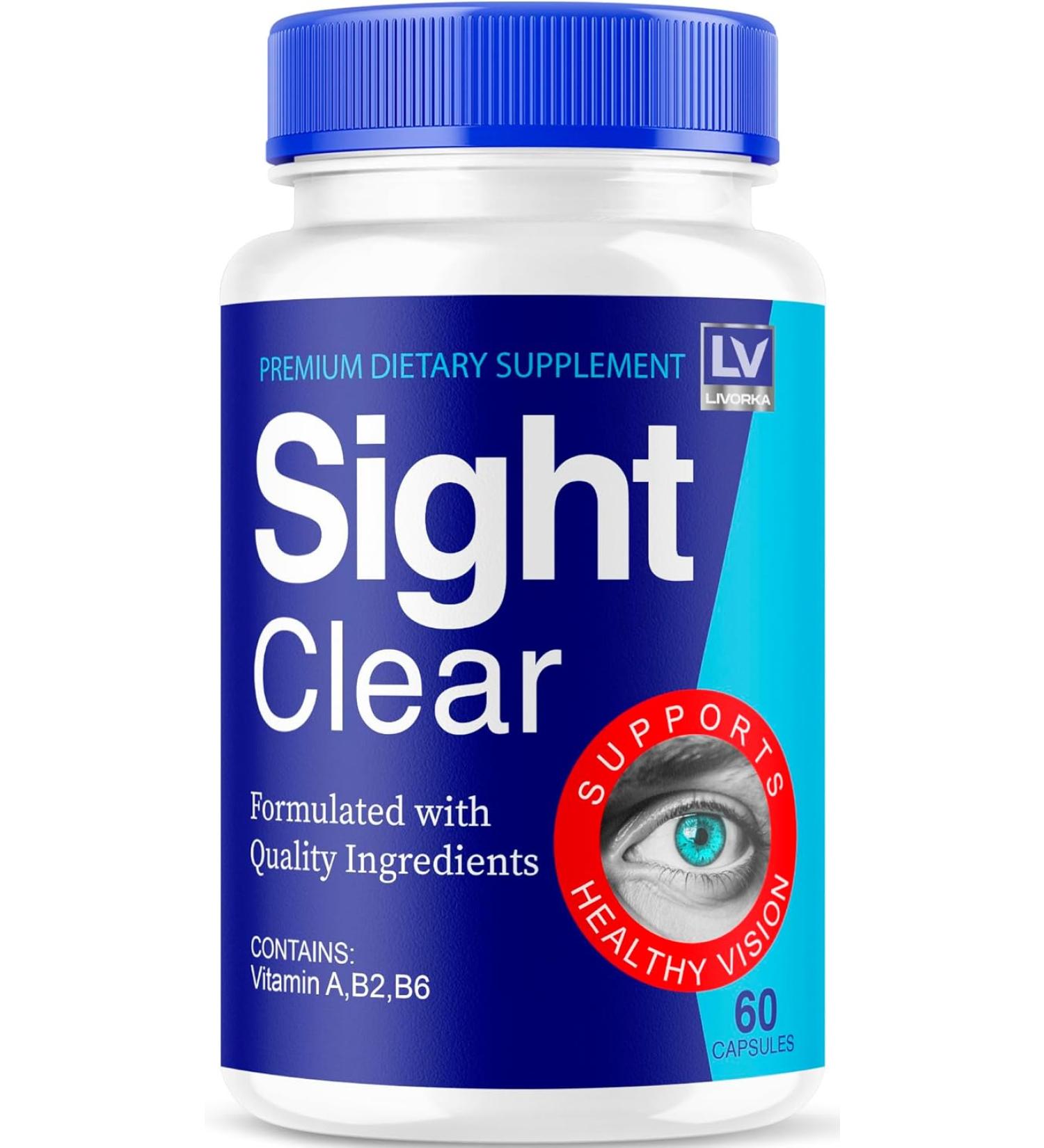 LIVORKA Sight Clear Sight Clear 20/20 Vision Vitamins Eye Pills Supplement Support for Healthy Vision Vitamins Reviews for 1 Month - 60 Capsules - Buy Online on GoSupps.com