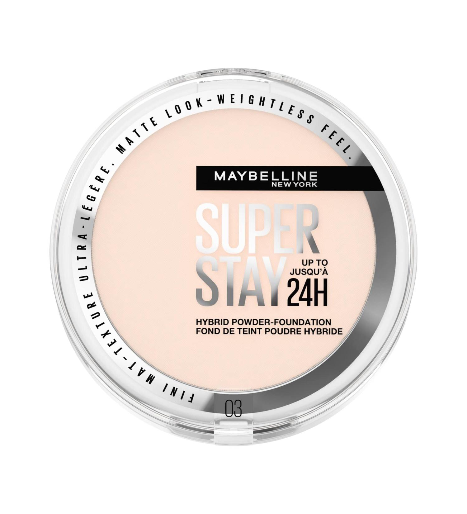Maybelline SuperStay 24H Hybrid Powder Foundation 03 - Long-lasting Medium to Full Coverage - Buy Online on GoSupps.com