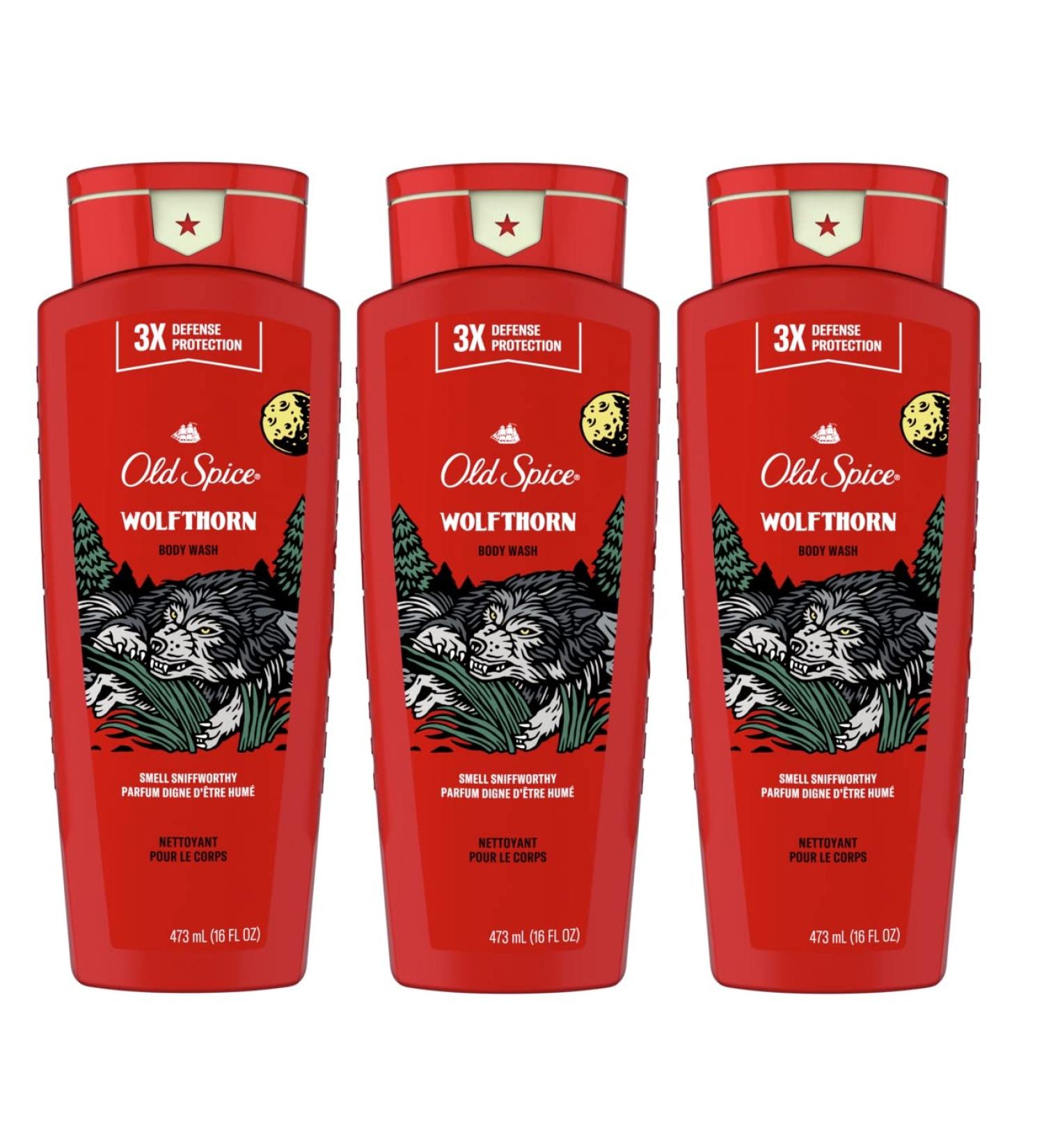 Old Spice Wild Collection Wolfthorn Scent Body Wash 16 Fl Oz (Pack of 3) Wild 16 Fl Oz (Pack of 3)