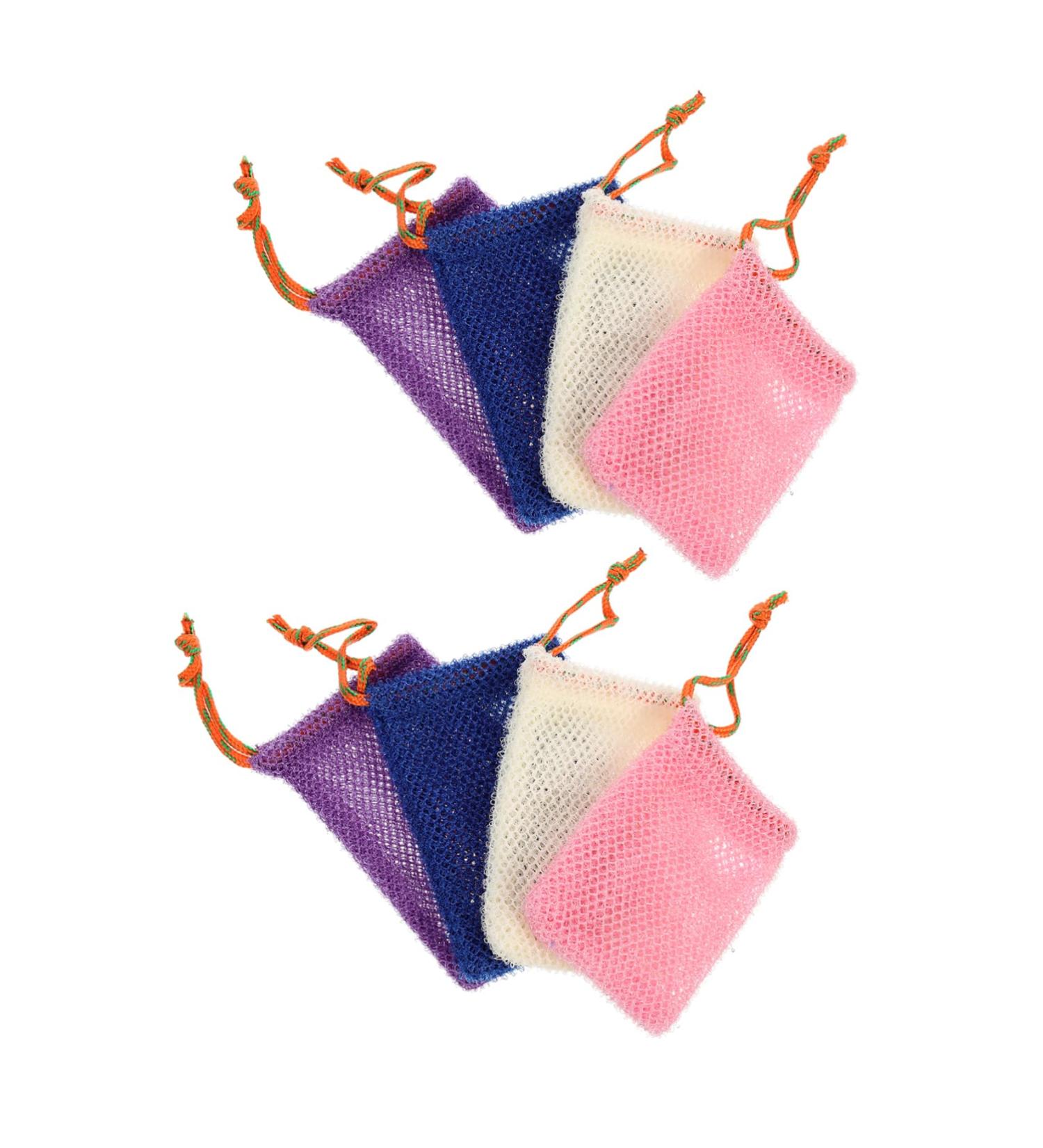 WOONEKY 8pcs Soap Bag Foaming Net Small Mesh Bag Natural Soap Bar Soap Holder Soap Exfoliating Bags Nylon - Buy Online on GoSupps.com