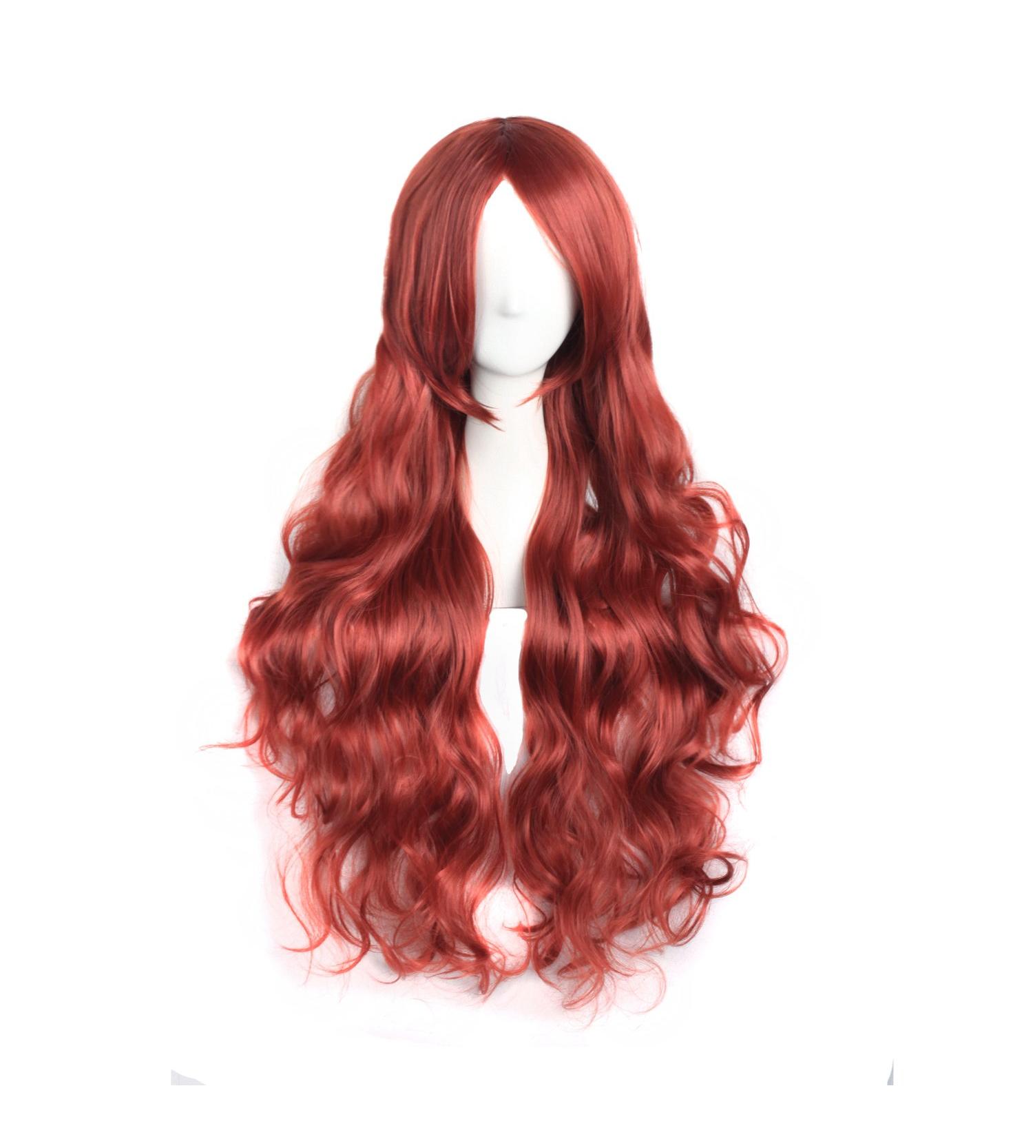 MapofBeauty 32 Long Orange Red Spiral Curly Cosplay Wig Perfect Costume Hair for Parties & Events - Buy Online on GoSupps.com