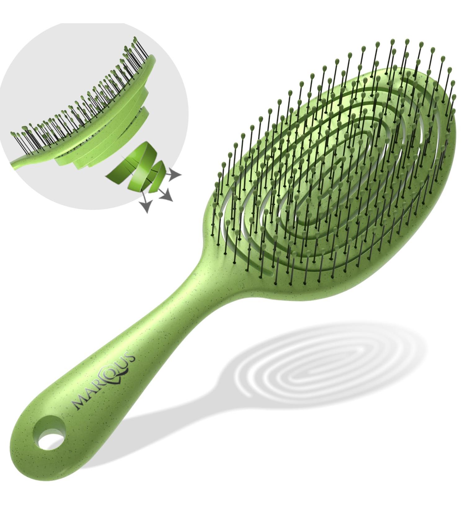 marQus Detangle Hair Brush - Ultra-soft Bristles for All Hair Types - Wet and Dry Hair - Lime Brush - 1pcs - Buy Online on GoSupps.com
