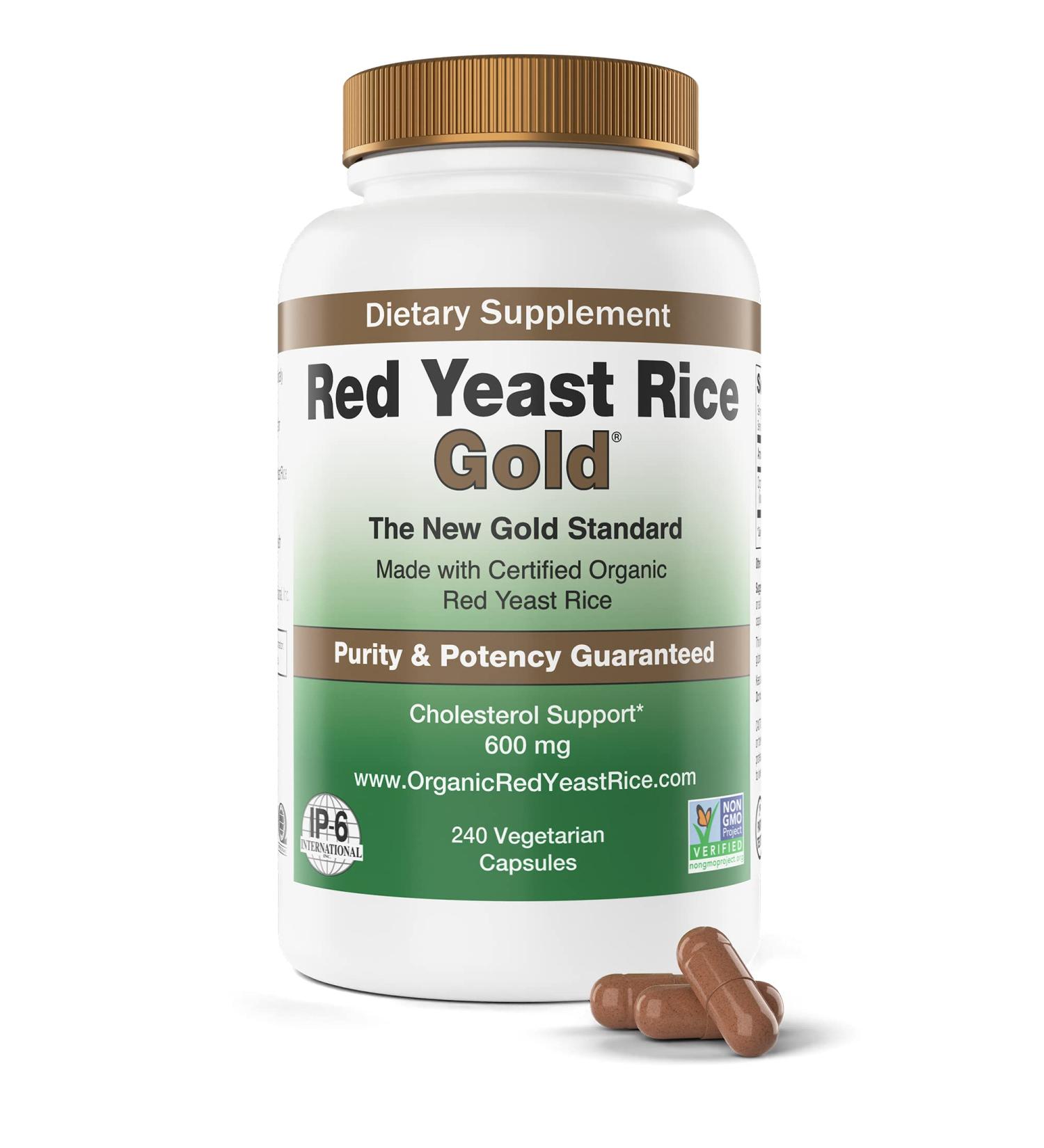 IP-6 International Red Yeast Rice Gold 600 mg - 240 Veg Capsules for Heart Health - Buy Online on GoSupps.com