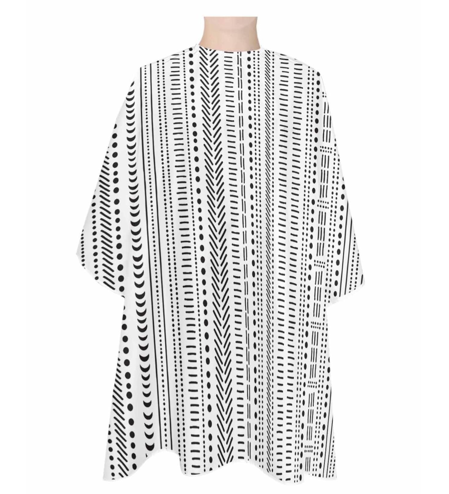 Buy Boho Black Barber Cape | Stylish Hair Cutting Cape for All Ages - Adjustable & Geometric Design 55x63 Inch - Buy Online on GoSupps.com