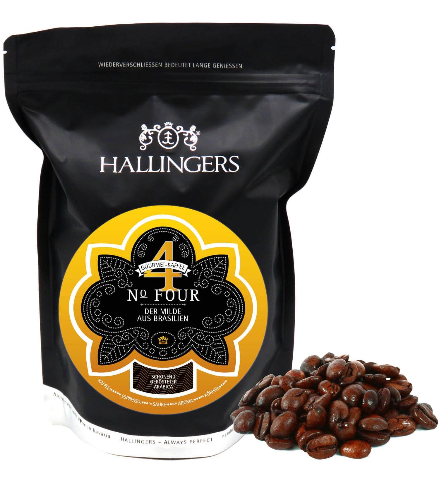 Hallingers No.Four - Gourmet Brazilian Coffee (500g) | Perfect Mother's Day & Father's Day Gifts | New Home & New Year's Eve Recovery - Buy Online on GoSupps.com