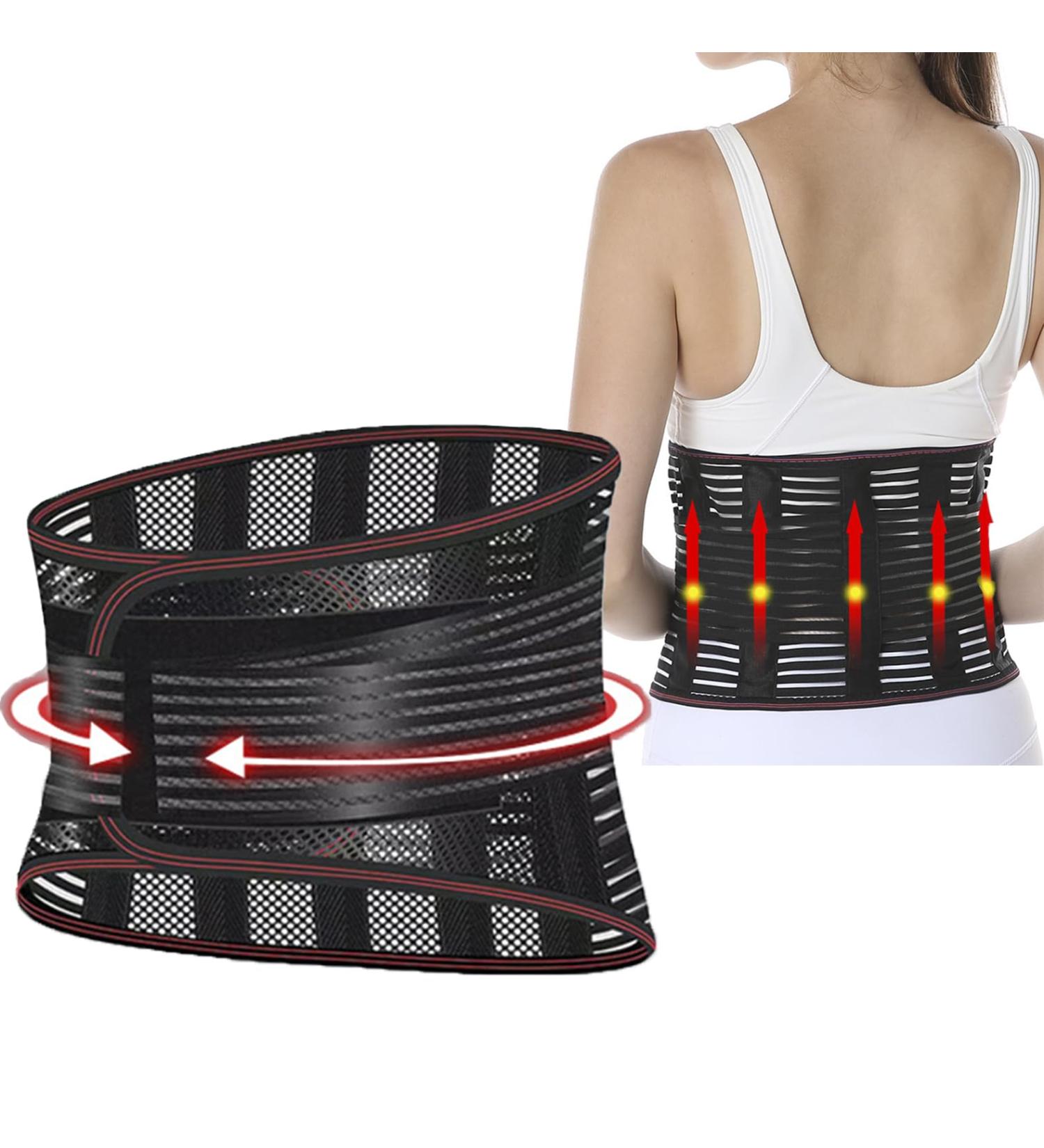 Back Braces for Lower Back Pain Relief Breathable & Adjustable Support Belt with Support Pillar Lumbar Support Belt for Work Treat of Sciatica Intervertebral Disc Herniation(Unisex) - Buy Online on GoSupps.com