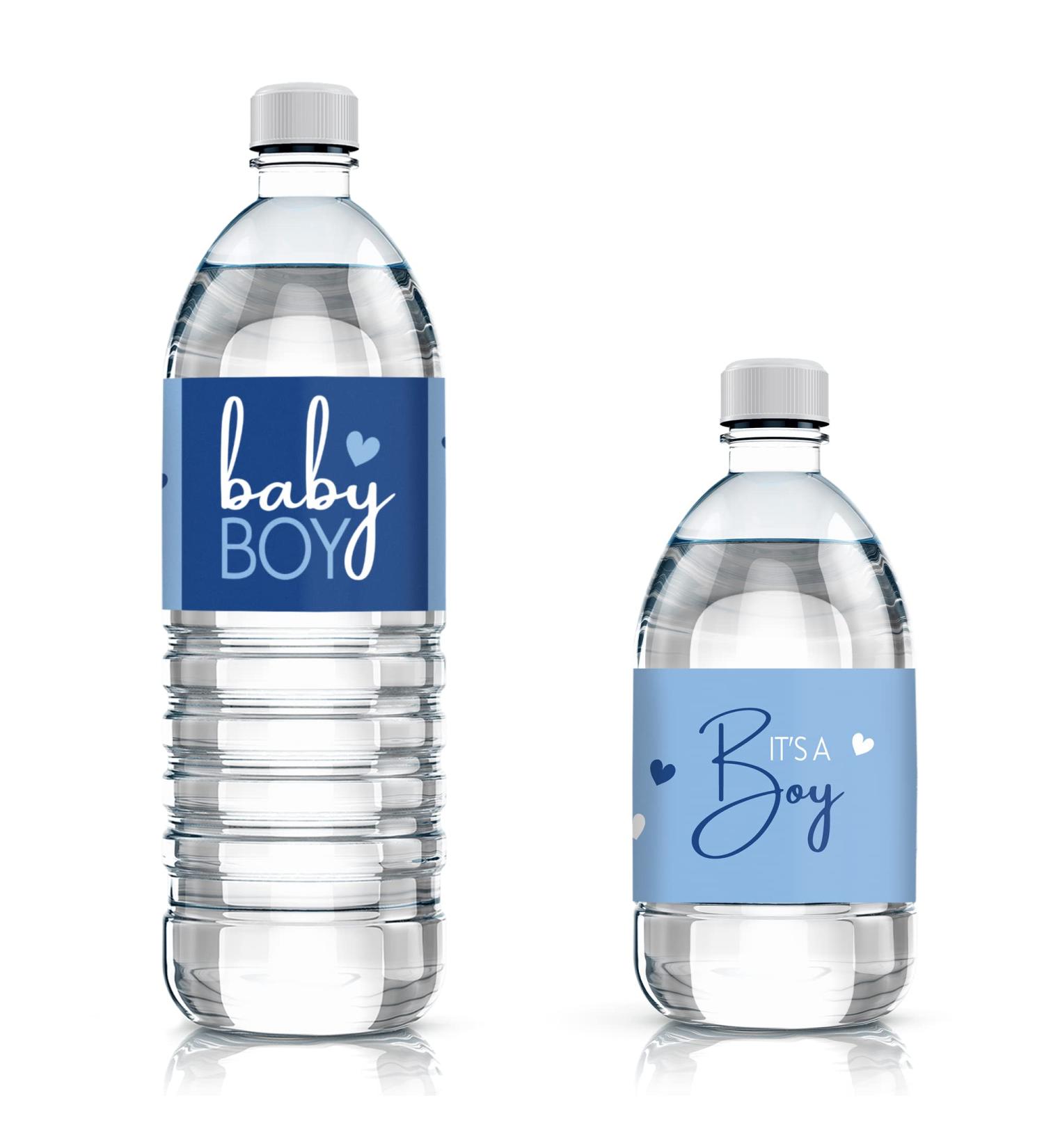 Blue It's a Boy Baby Shower Water Bottle Labels - Set of 24 Stickers - Buy Online on GoSupps.com