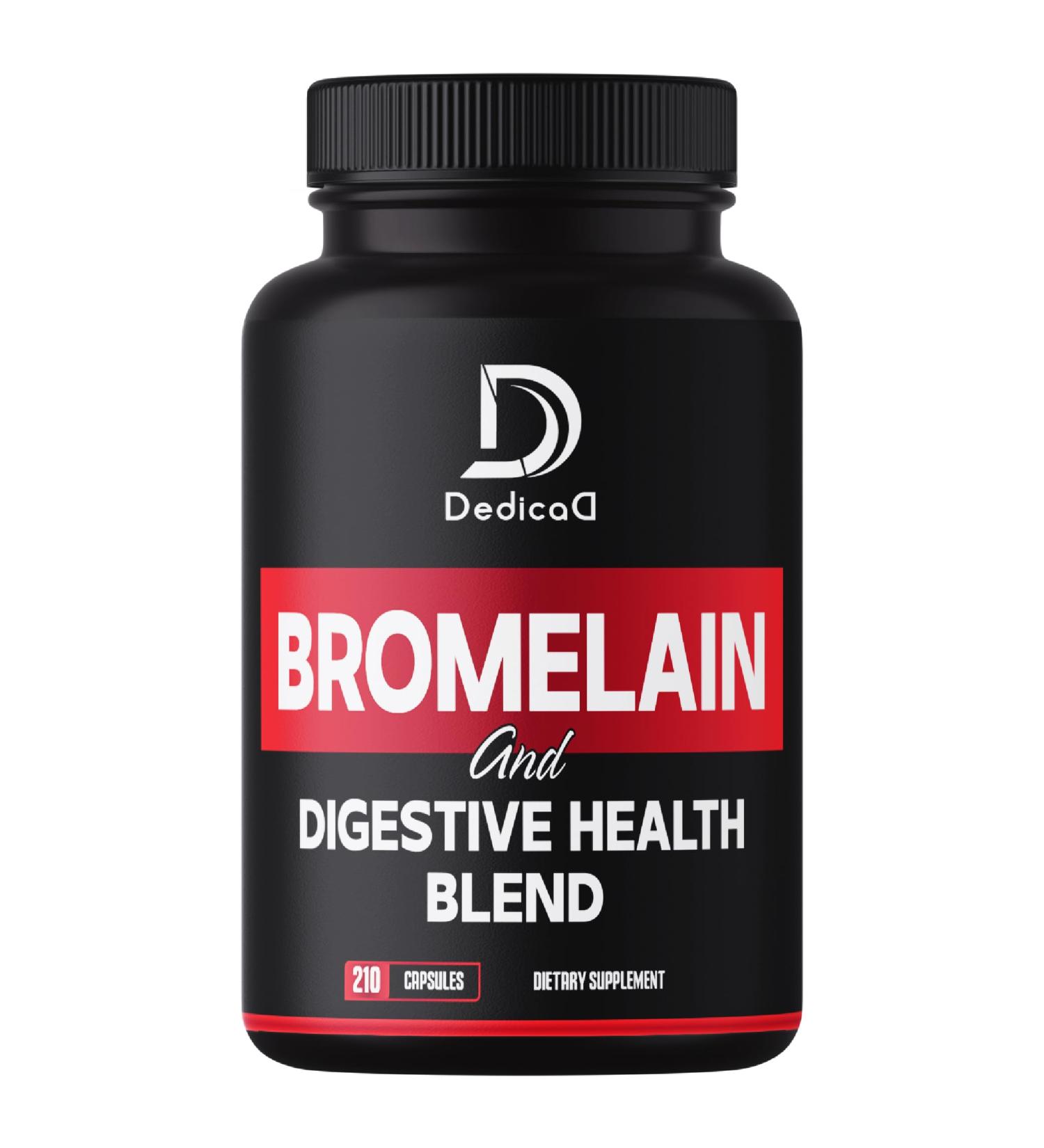 6in1 Bromelain 500mg Supplement - 1000mg per Serving - 210 Capsules with Digestive Health Blend as Quercetin, Ginger, Turmeric, Papaya - Support Overall Health, Digestion & Immune System 210 Count (Pack of 1) - Buy Online on GoSupps.com
