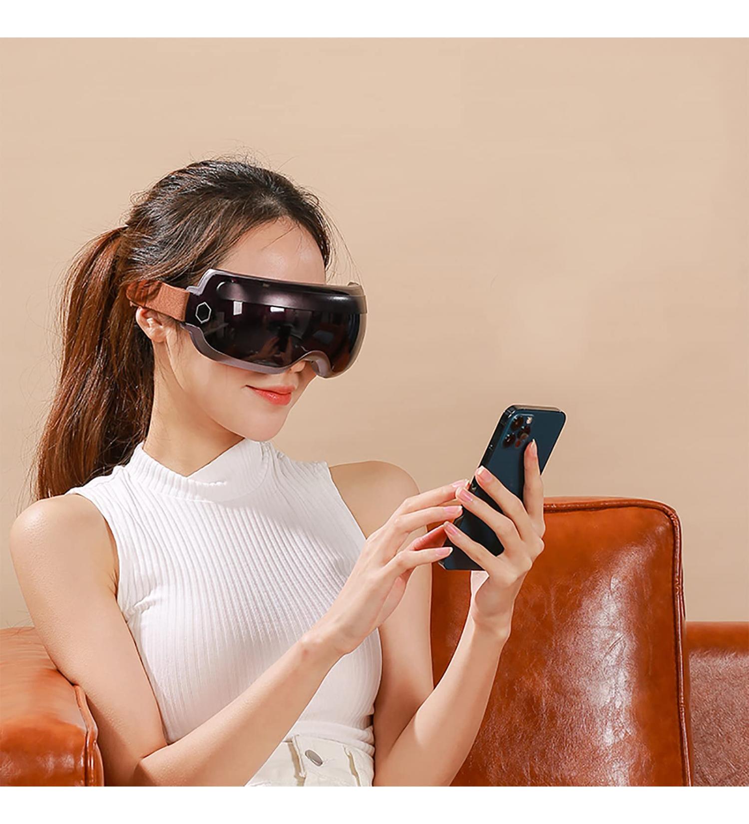 Smart Eye Massager | 16 Massage Heads Hot Compress & Human-Like Massage for Eye Relief & Relaxation - Buy Online on GoSupps.com