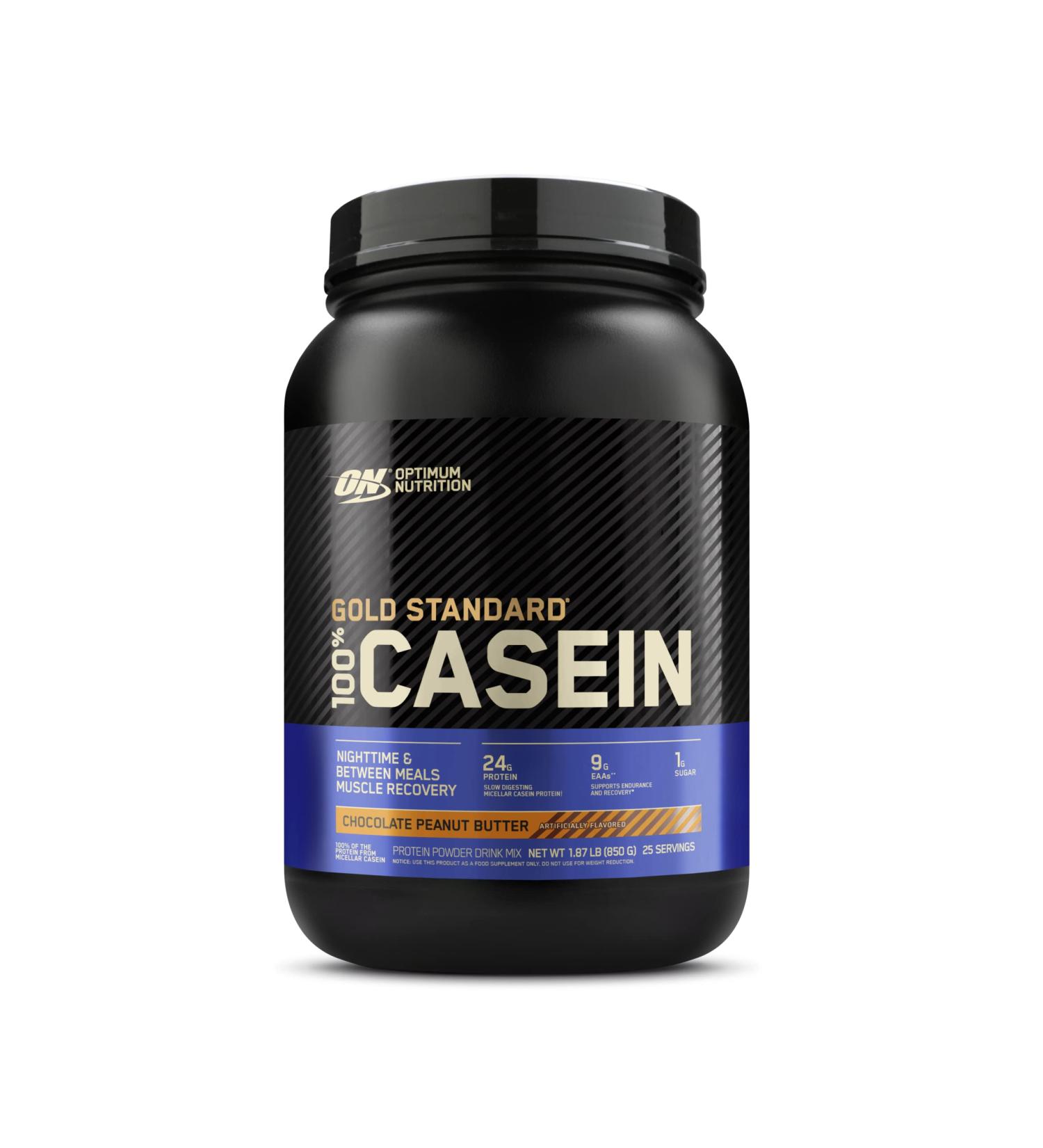Optimum Nutrition Gold Standard 100% Micellar Casein Protein Powder - Chocolate Peanut Butter 1.87lb | Slow Digesting, Muscle Recovery, 25 Servings - Buy Online on GoSupps.com