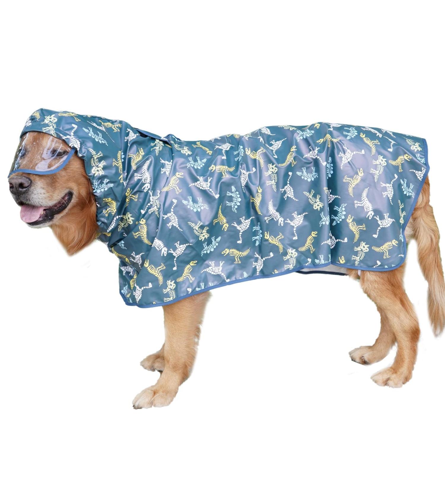 Shop Hykiee Waterproof Dog Raincoat - Adjustable Breathable Jacket for Small to Large Dogs (Size L Green) - Ultimate Rain Protection with Hooded Collar & Abdominal Coverage - Buy Online on GoSupps.com