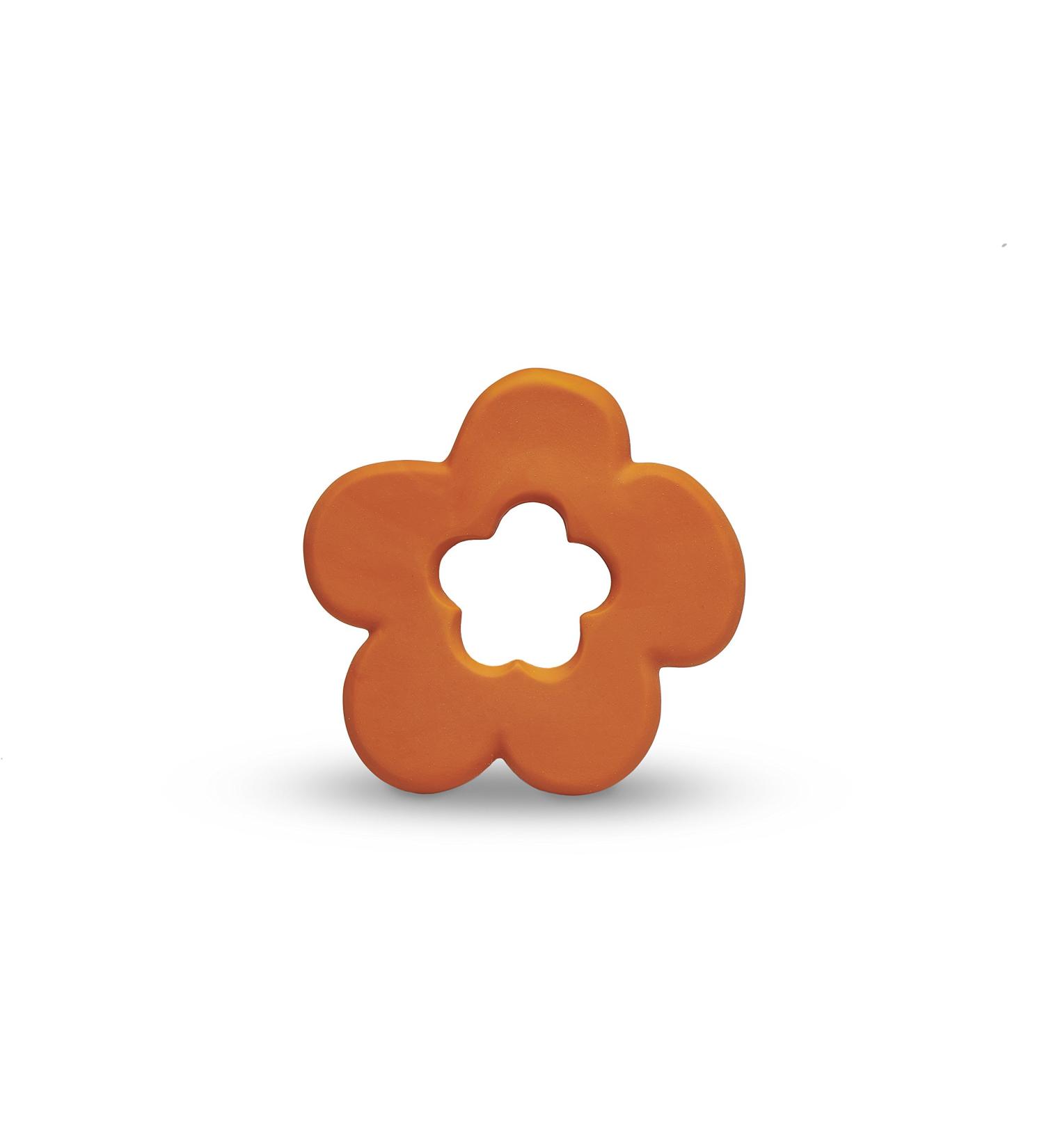 Lanco Teething Ring Flower - 100% Natural Rubber - Orange - Safe & Soft Baby Soothing Toy - Ideal for Teething Relief - 200g - Buy Online on GoSupps.com
