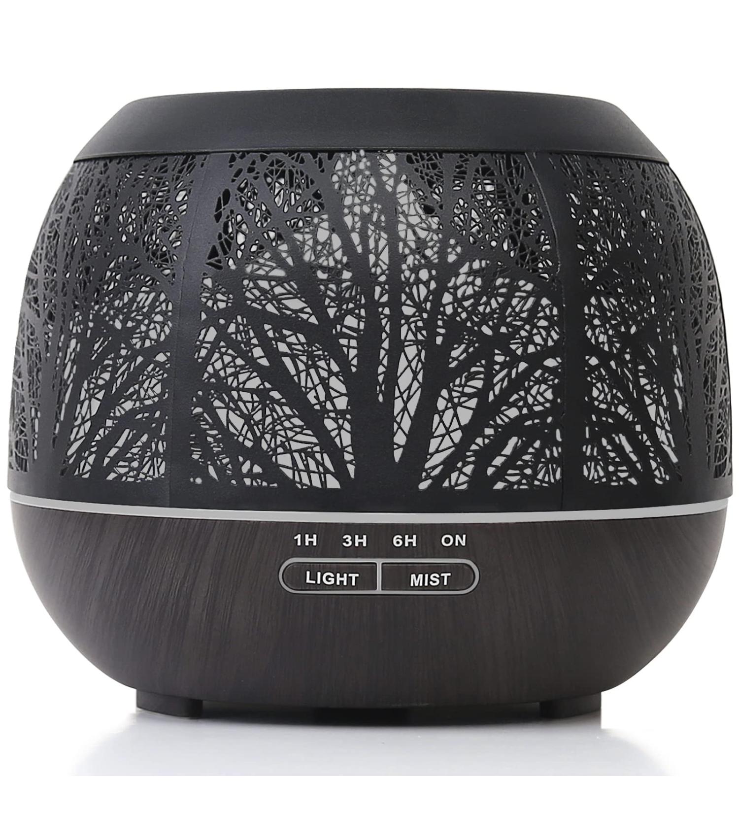 400ml Ultrasonic Essential Oil Diffuser Humidifier for Large Room - Aromatherapy Vaporizer with Timer & LED Light - Black - Buy Online on GoSupps.com