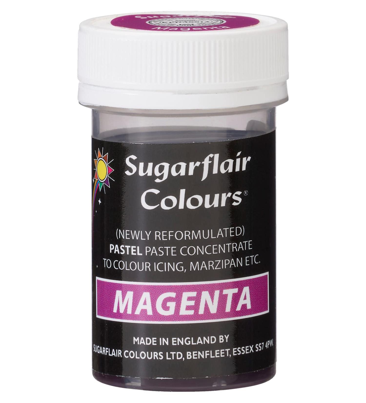 Sugarflair Magenta Pastel Food Colouring Paste Highly Concentrated for Use with Sugar Pastes Buttercream Royal Icing or Cake Mix Subtle Colour Dye - 25g