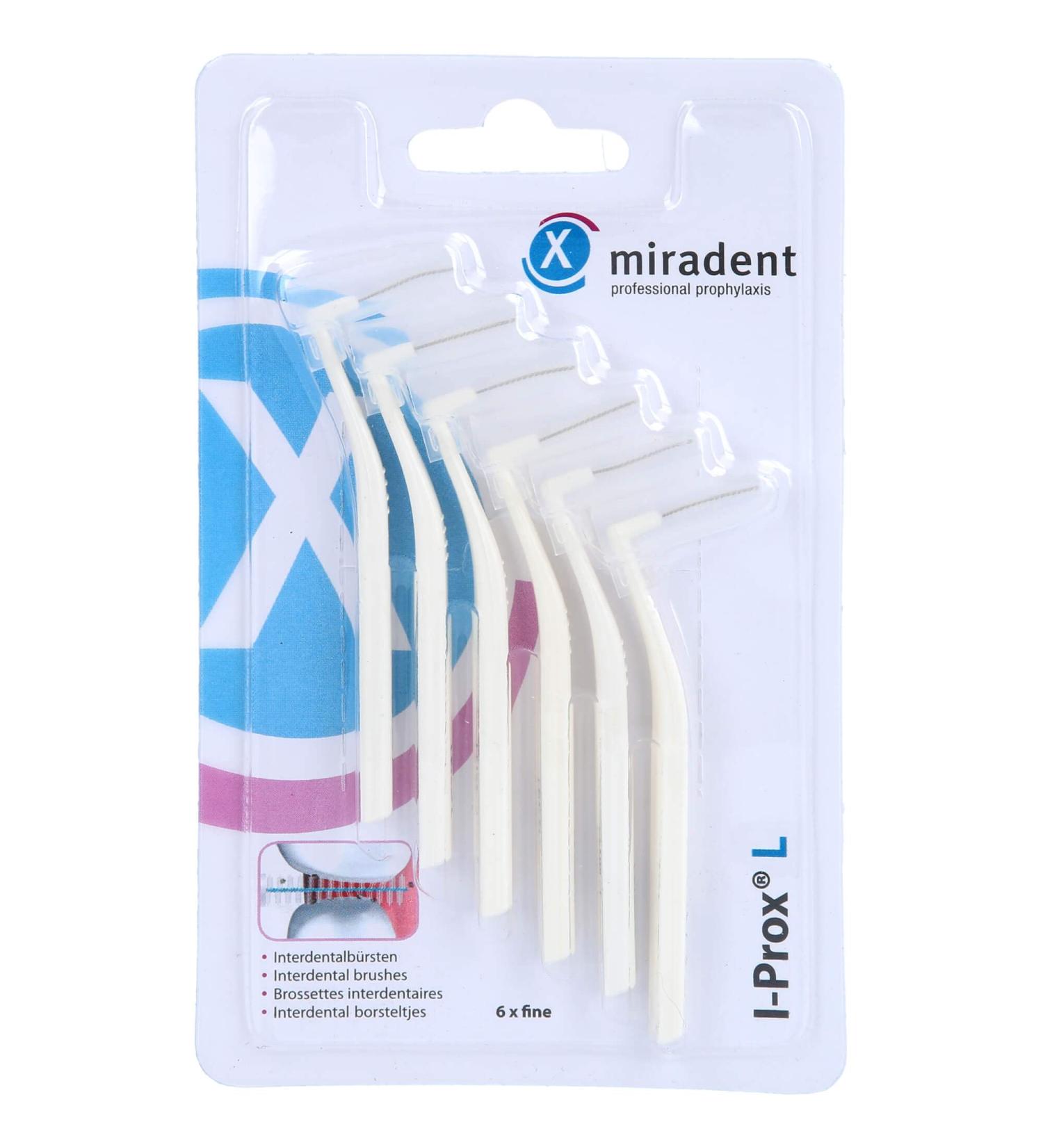 MIRADENT Interdental brush I-Prox L 0.6 mm white 6 pcs